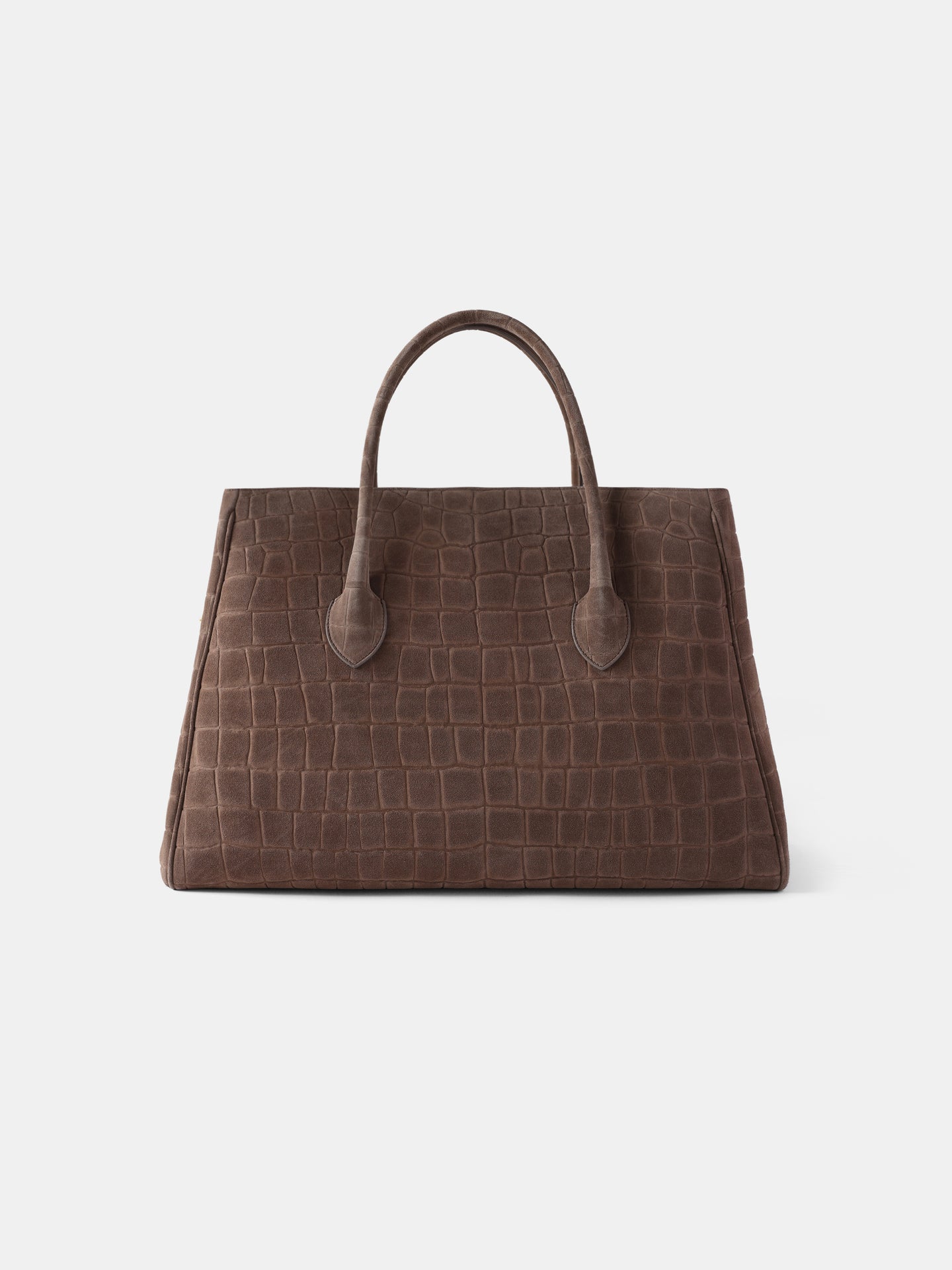 SUEDE CROC HONEY 50 TOTE - Dark Brown