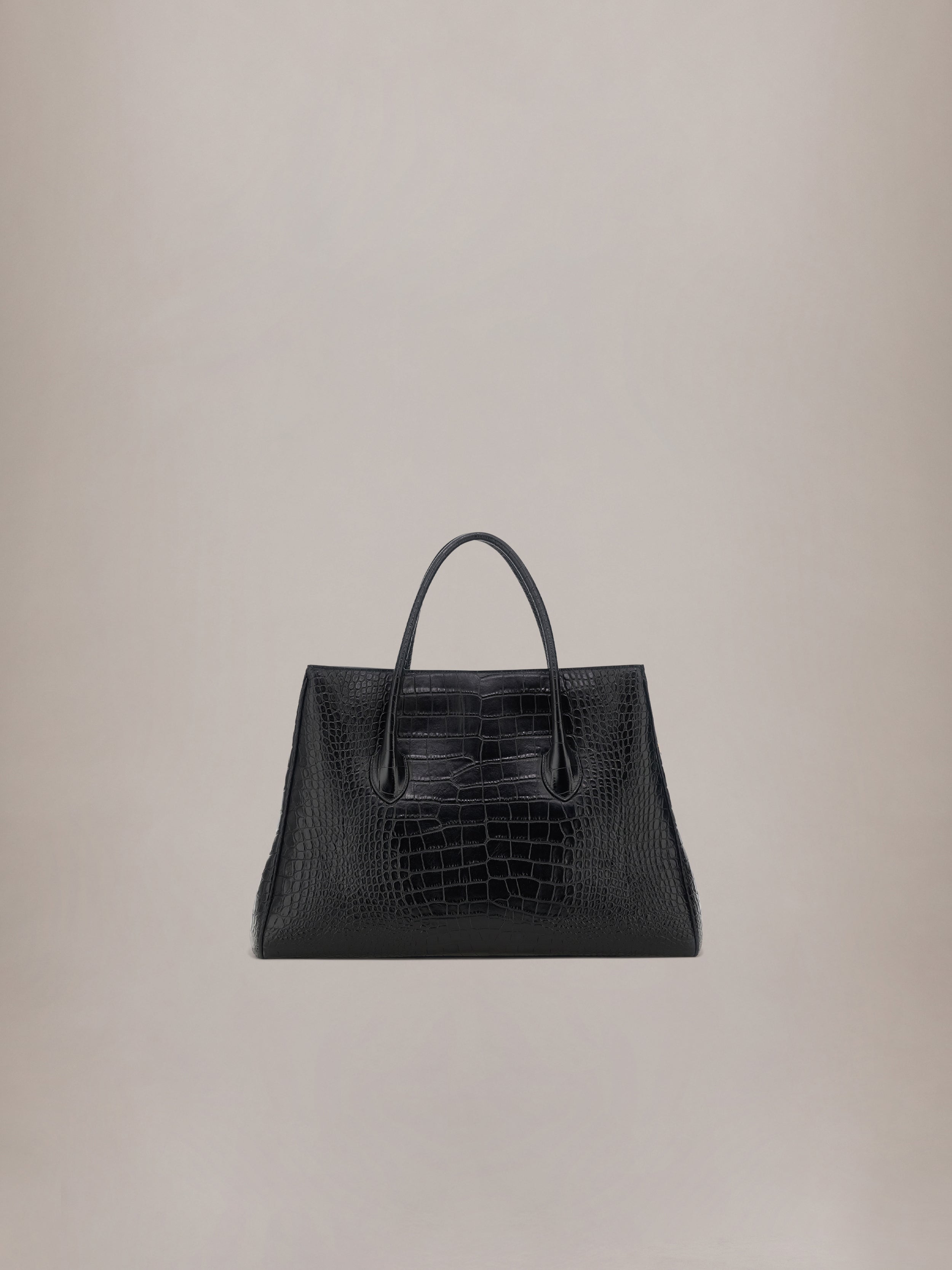EMBOSSED CROC HONEY 50 TOTE - Black – AMIRI