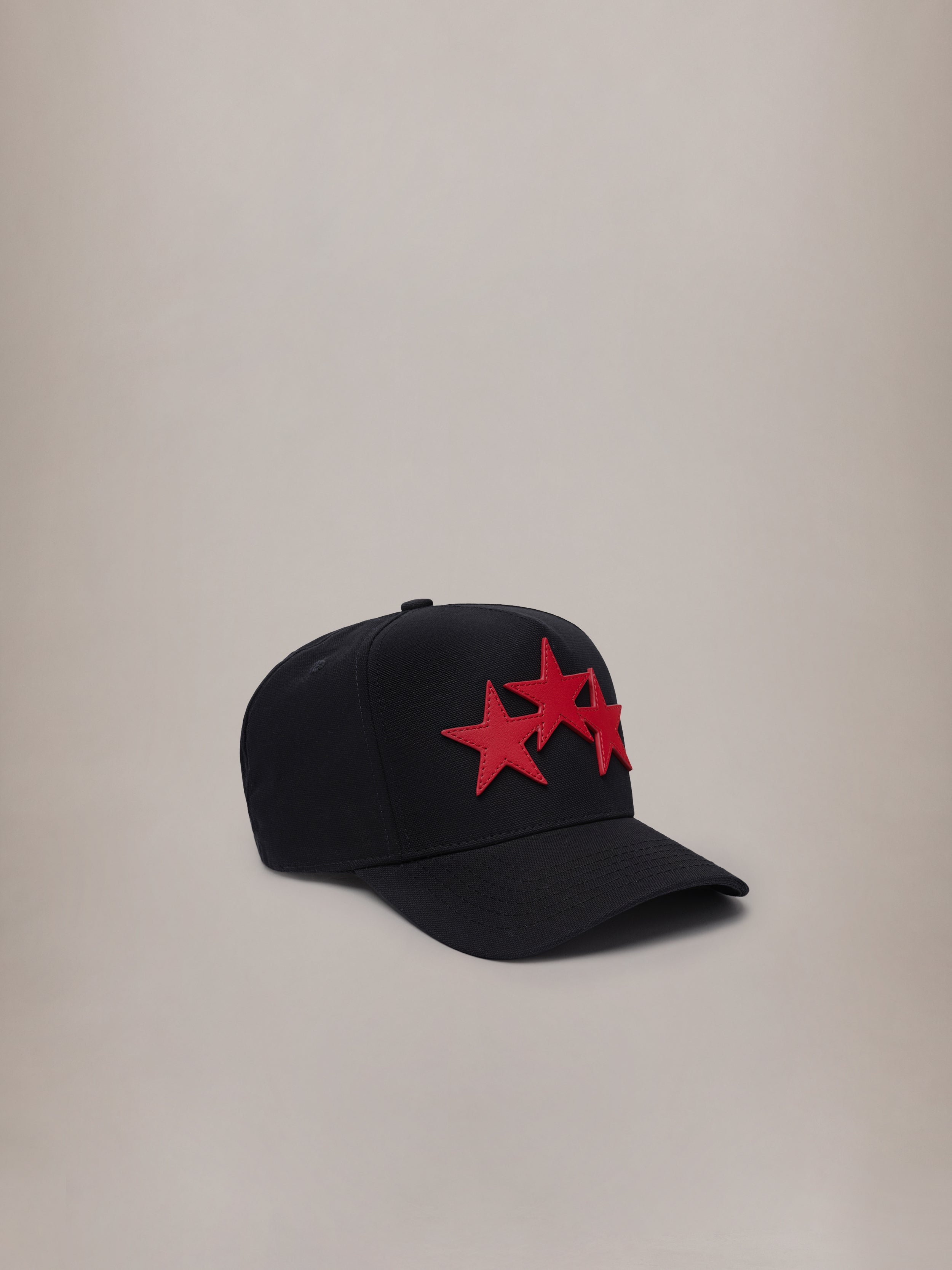 THREE STAR STAGGERED AMIRI FULL CANVAS HAT - Black Red