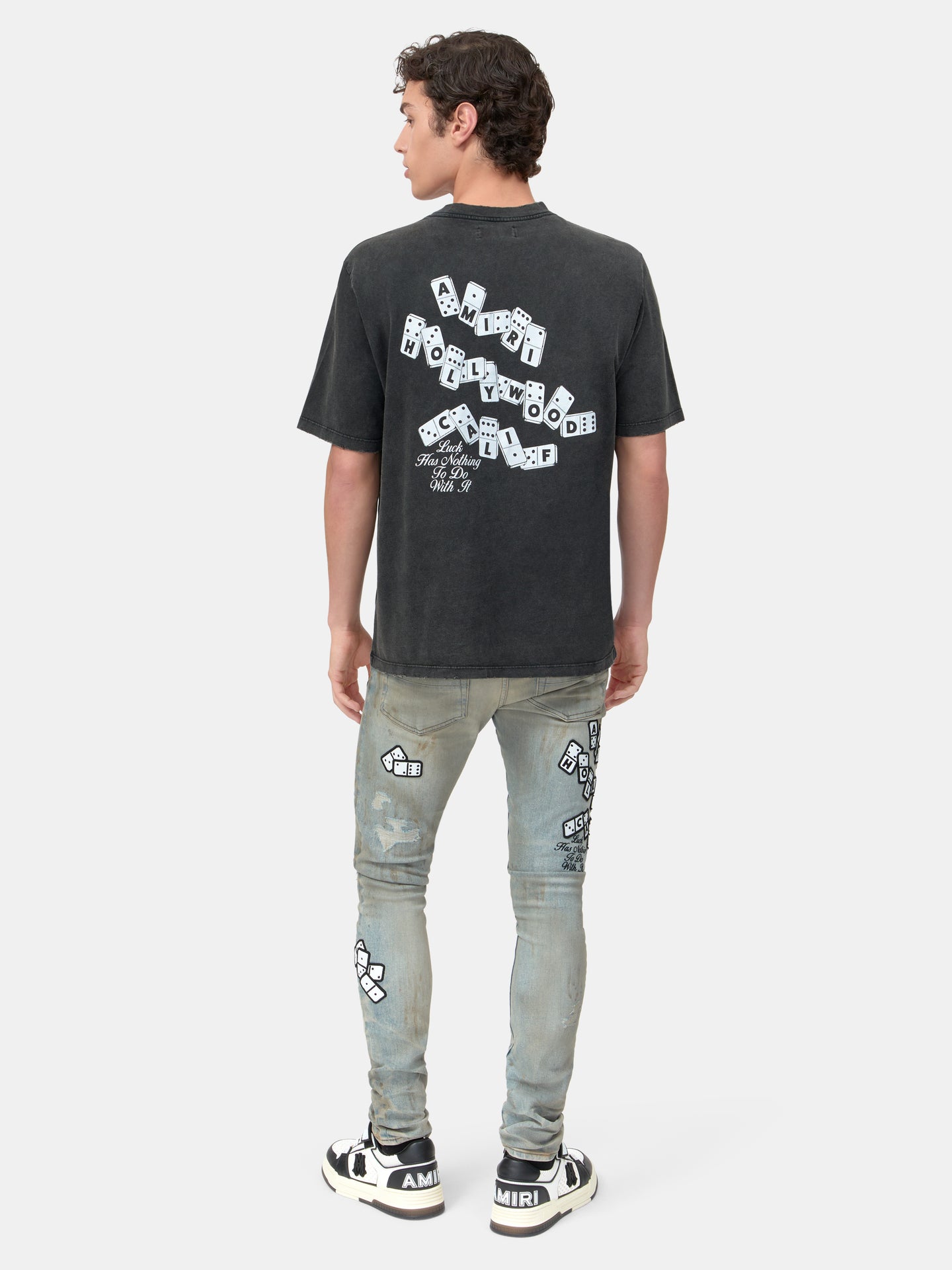 DOMINO APPLIQUE SKINNY JEAN - Perfect Antique Indigo - AMIRI