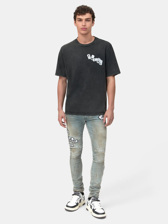 DOMINO APPLIQUE SKINNY JEAN - Perfect Antique Indigo - AMIRI