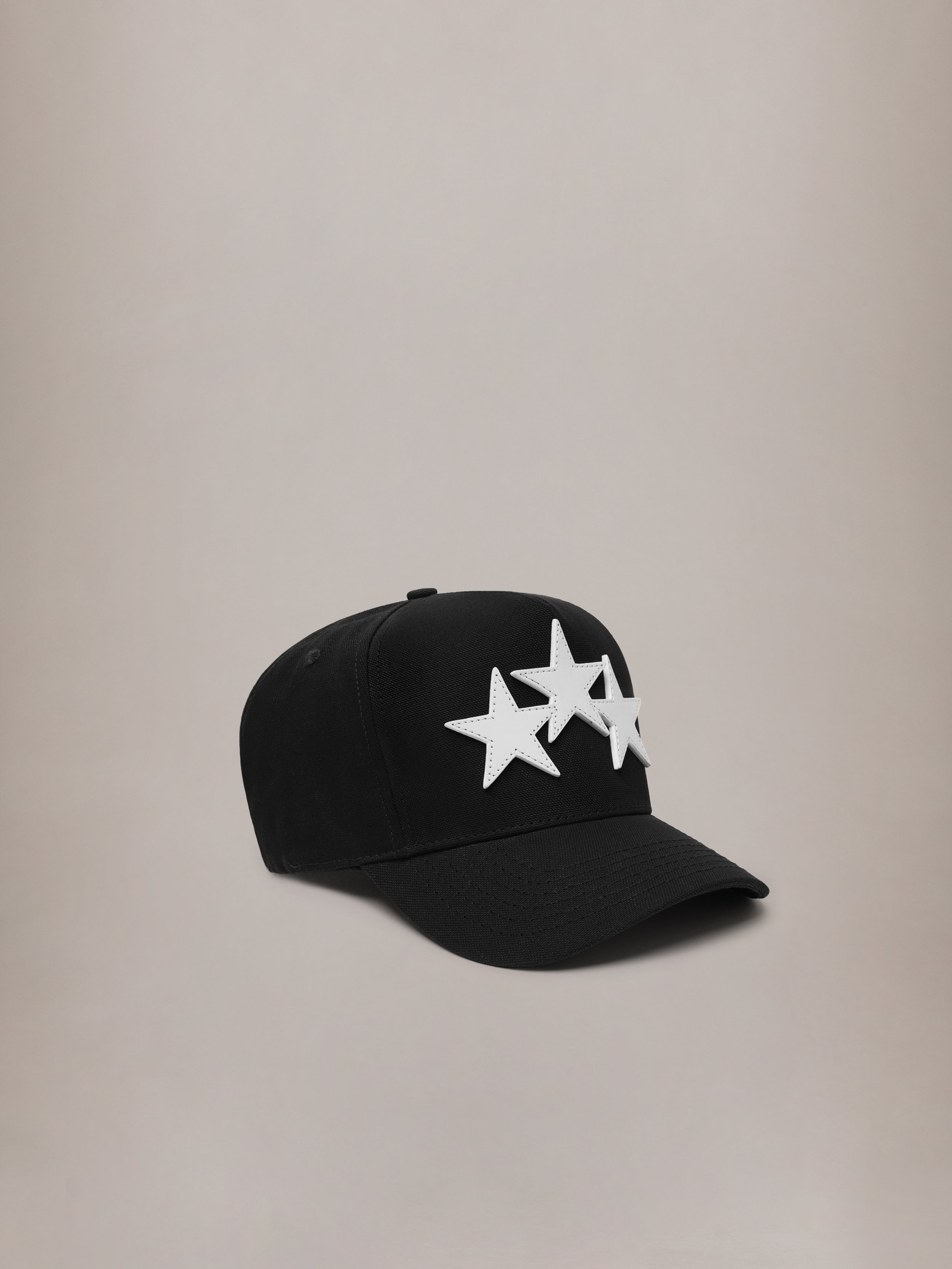 THREE STAR STAGGERED AMIRI FULL CANVAS HAT - Black White