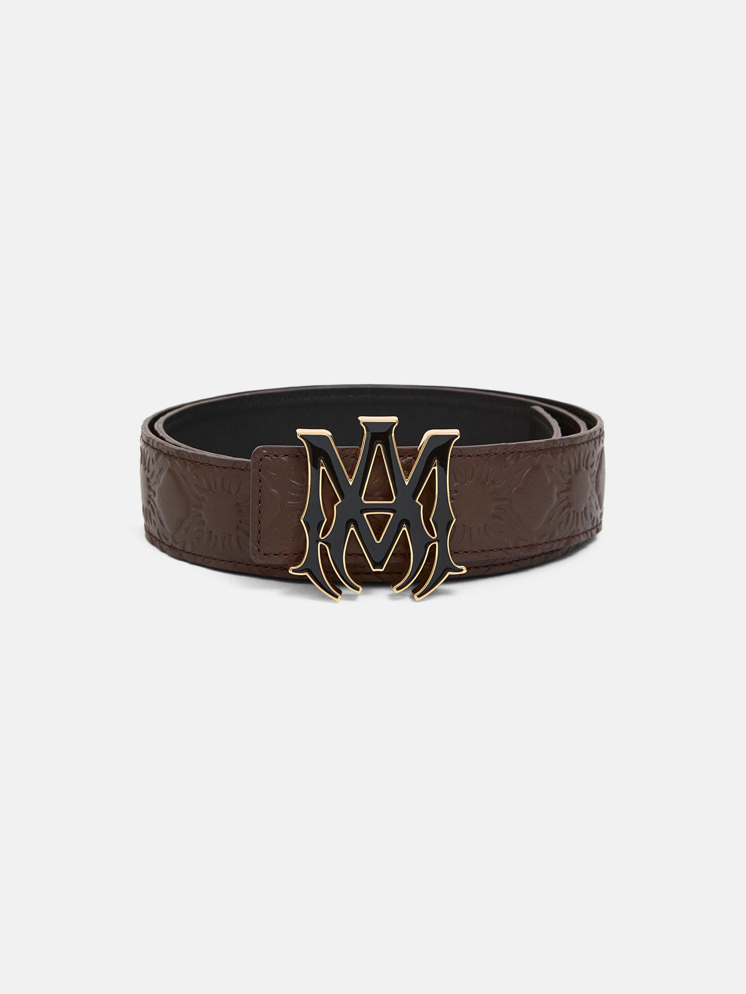Amiri MA QUAD LEATHER 4CM BELT - Dark Brown