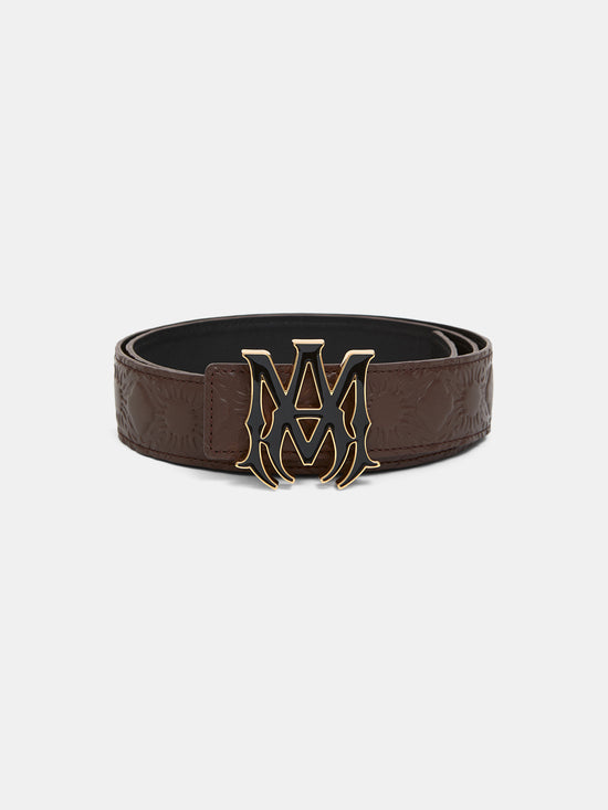 MA QUAD LEATHER 4CM BELT - Dark Brown - AMIRI