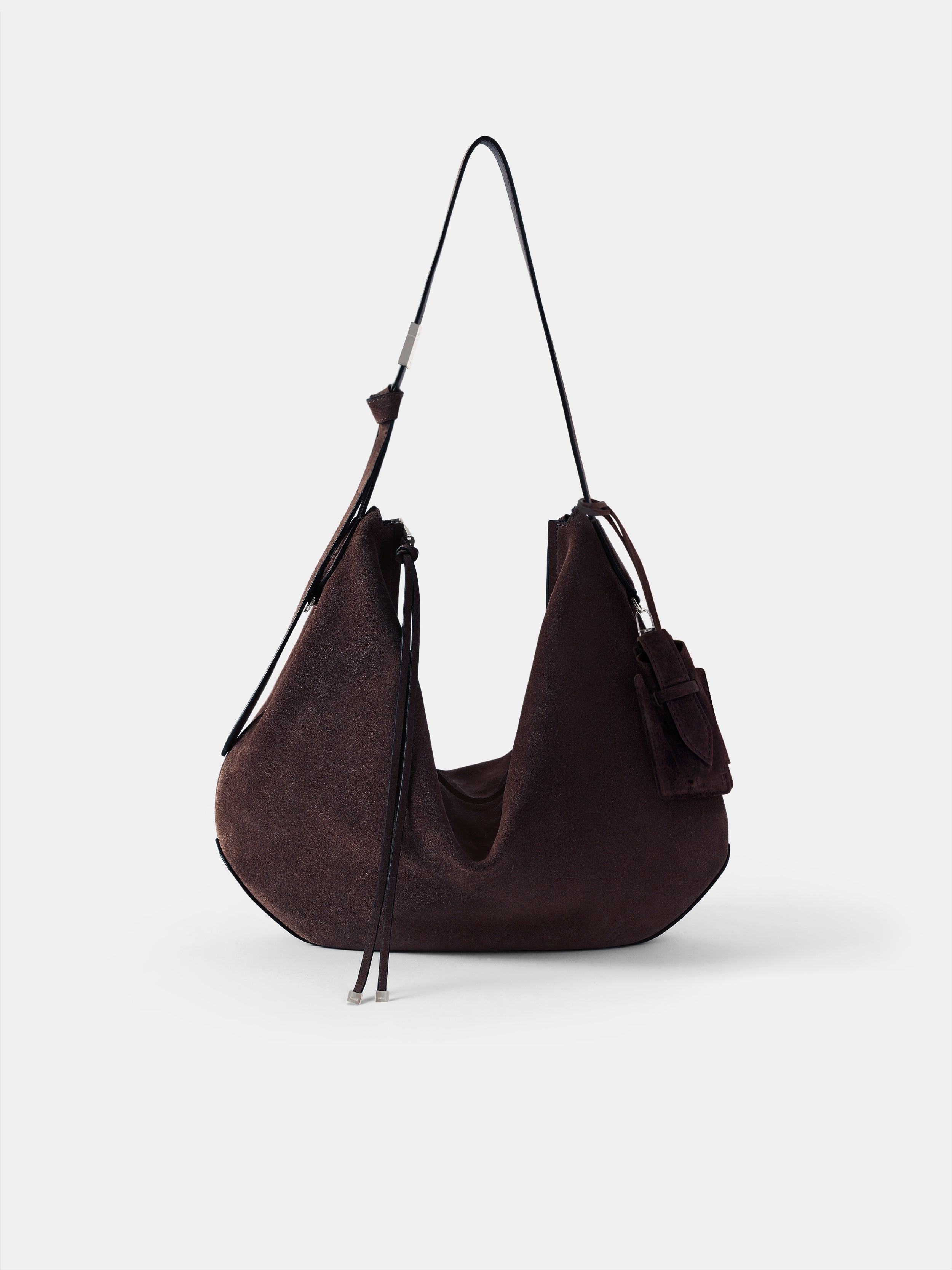 Product WOMEN - WOMEN'S SUEDE BISCOTTO SHOULDER BAG - Dark Brown featured image