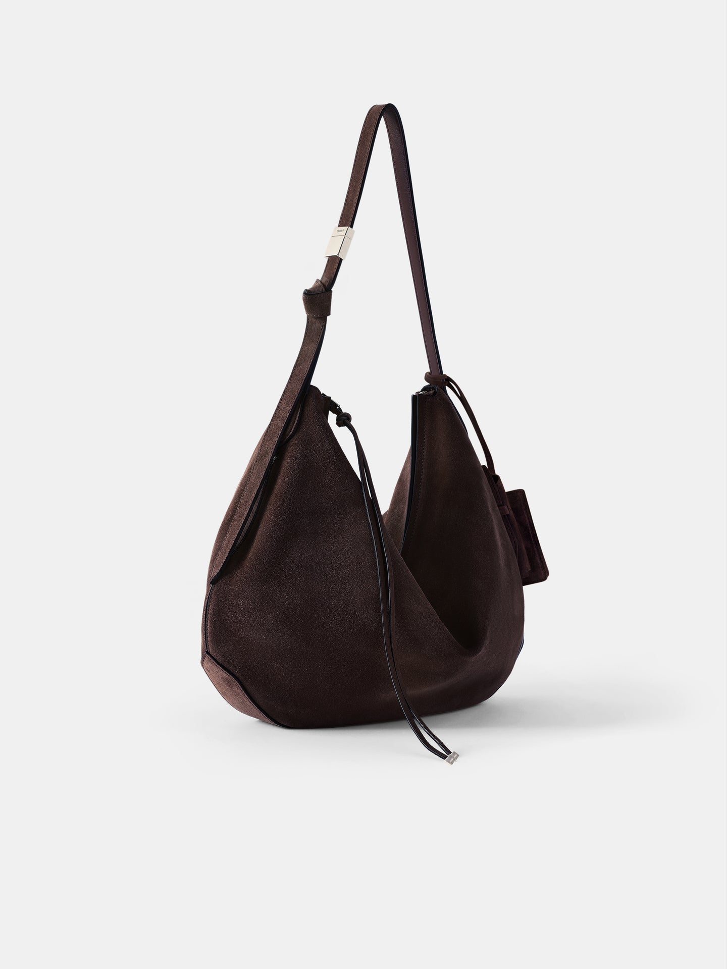 WOMEN - WOMEN'S SUEDE BISCOTTO SHOULDER BAG - Dark Brown