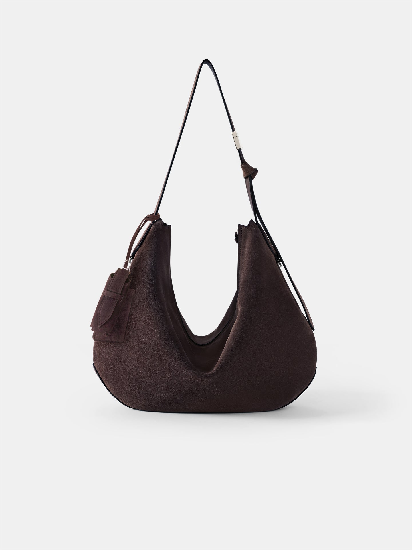 WOMEN - WOMEN'S SUEDE BISCOTTO SHOULDER BAG - Dark Brown