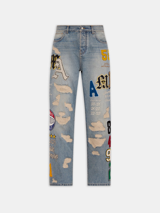 VARSITY PATCH BAGGY JEAN - Antique Indigo - AMIRI