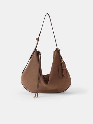 WOMEN - WOMEN'S SUEDE BISCOTTO SHOULDER BAG - Brown