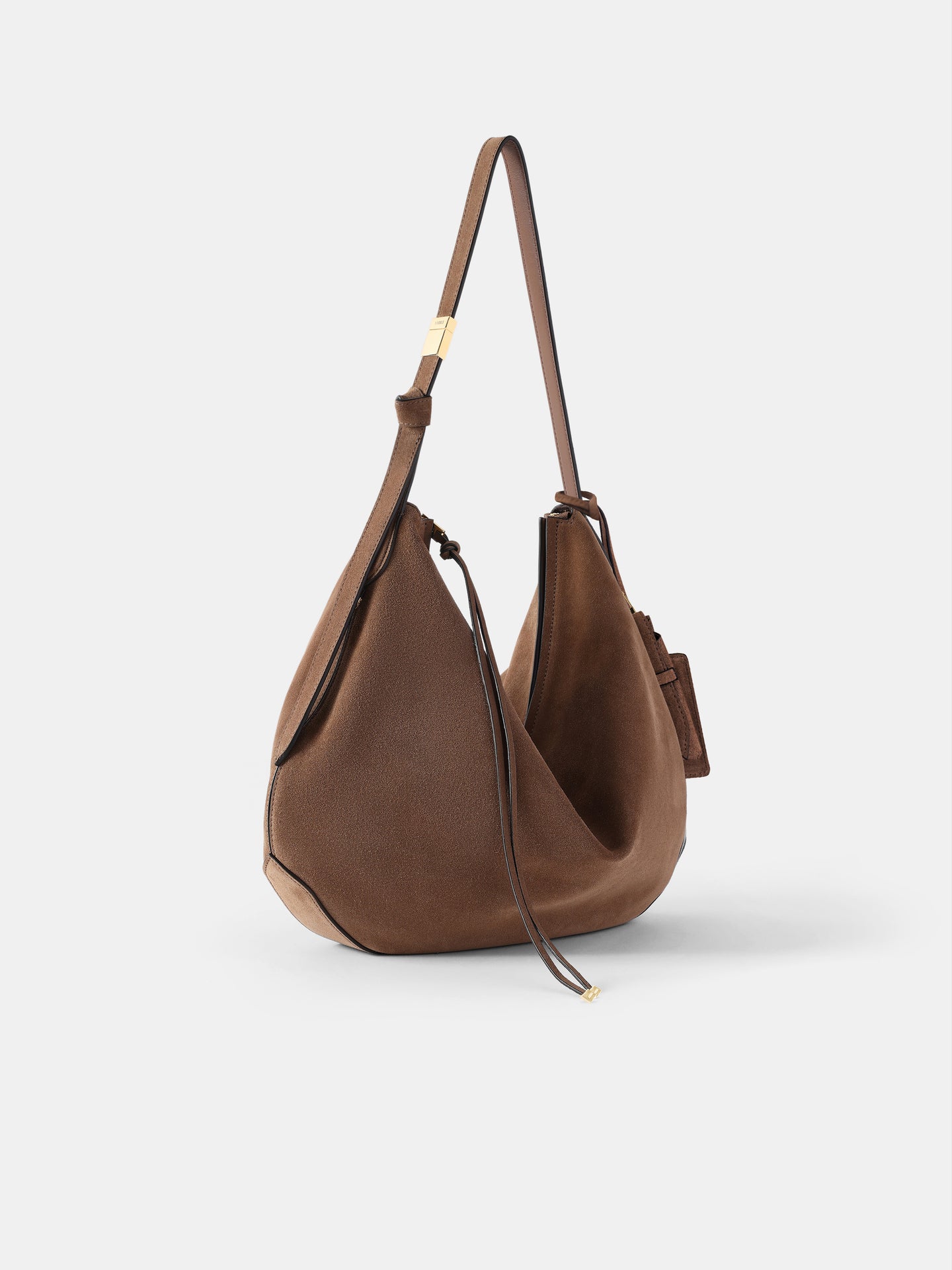 WOMEN - WOMEN'S SUEDE BISCOTTO SHOULDER BAG - Brown