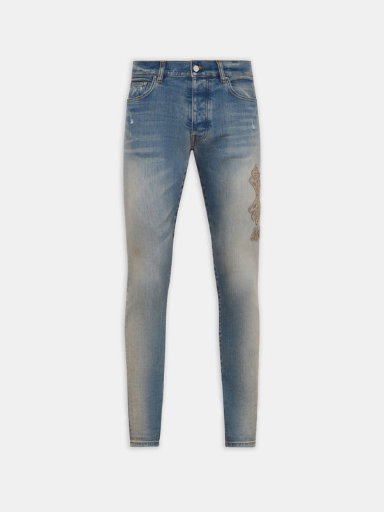 MA QUAD APPLIQUE SKINNY JEAN - Dust Indigo - AMIRI