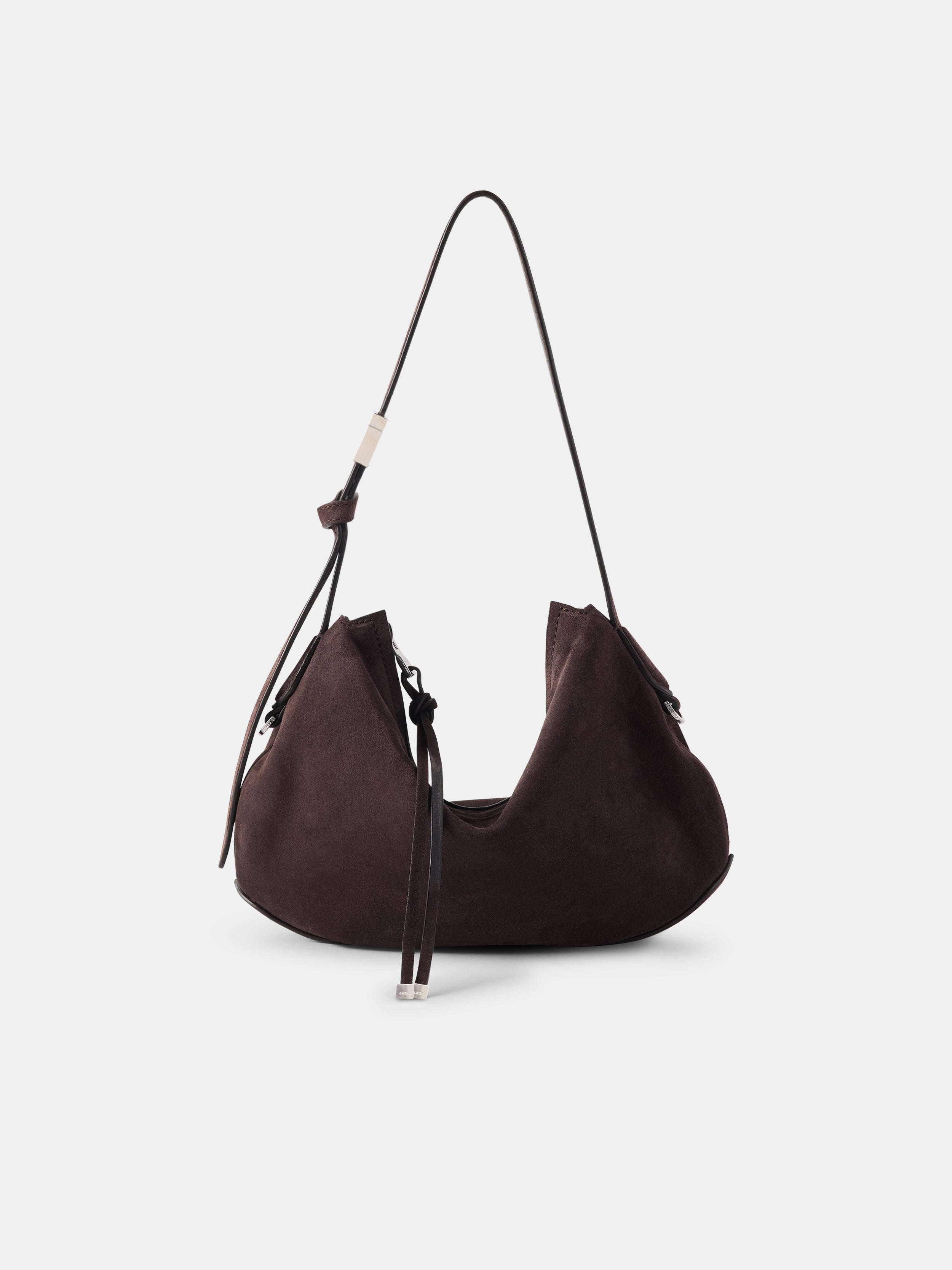 Product WOMEN - WOMEN'S SUEDE BABY BISCOTTO BAG - Dark Brown featured image