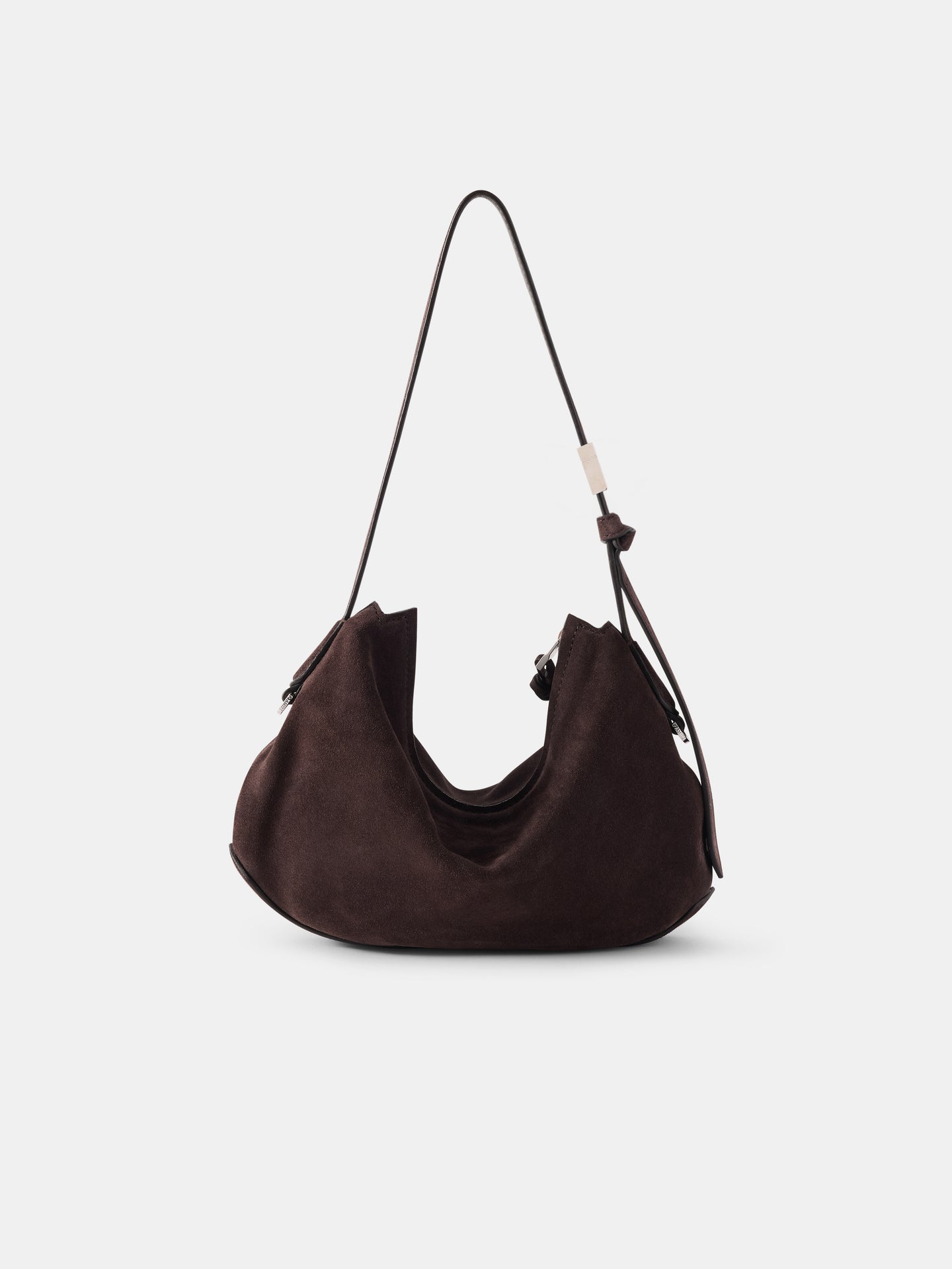 WOMEN - WOMEN'S SUEDE BABY BISCOTTO BAG - Dark Brown - AMIRI