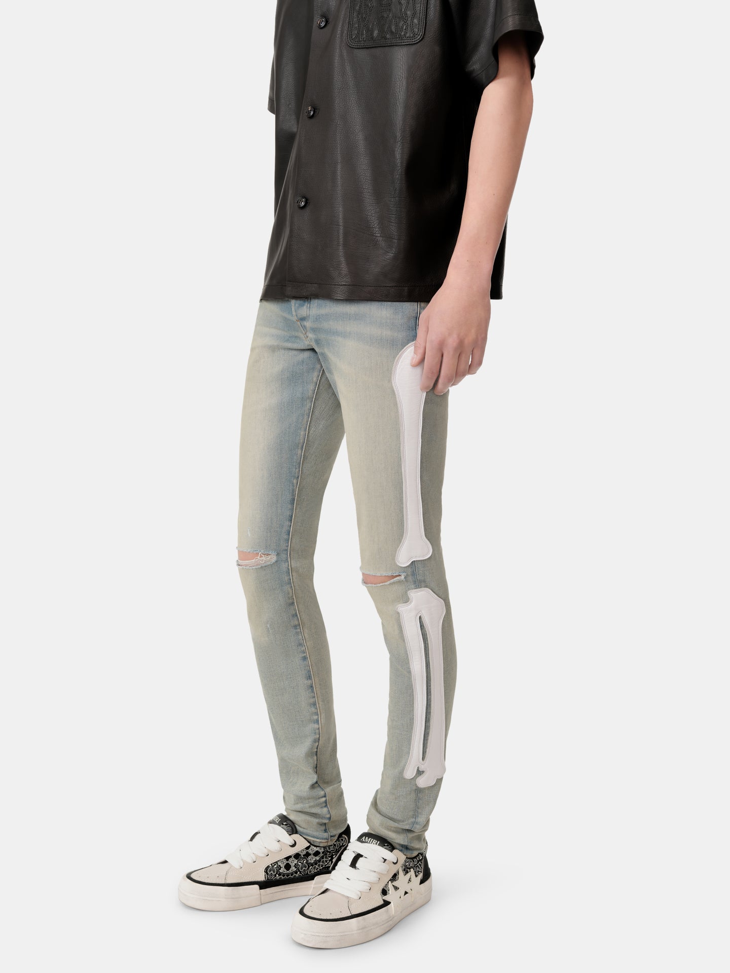 BONES SLASH JEAN - Antique Indigo White - AMIRI
