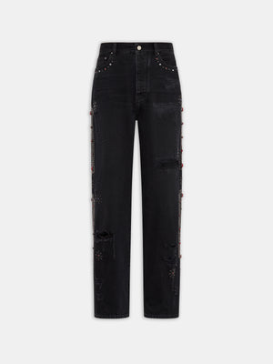 BONES STUDDED BAGGY JEAN - Vintage Black - AMIRI