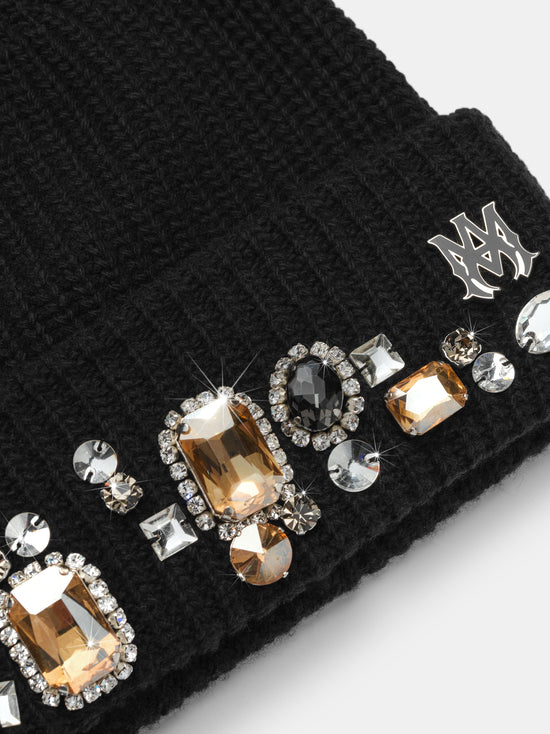 CHUNKY CRYSTAL BEANIE - Black