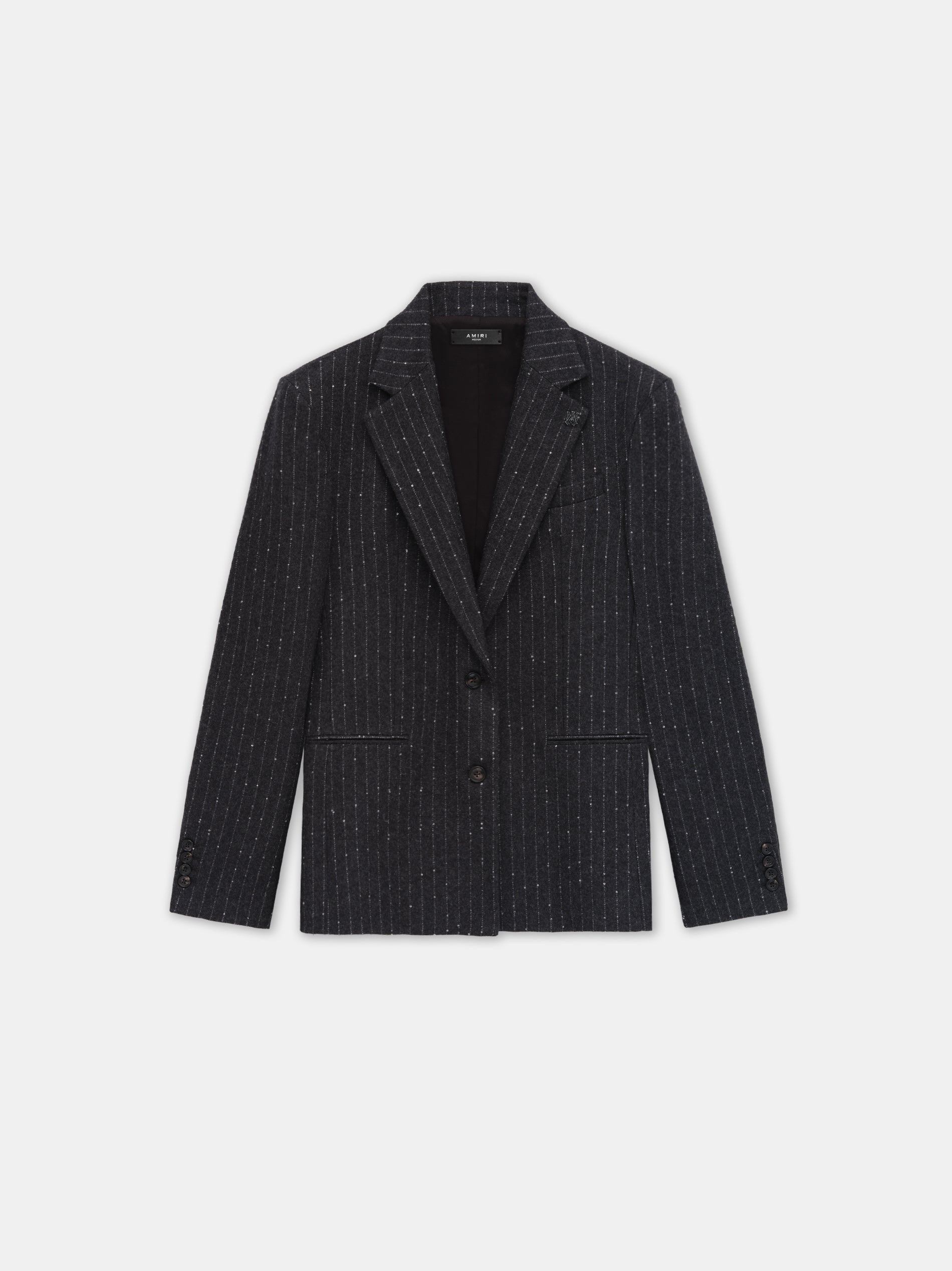 Product WOMEN - WOMEN'S SEQUIN PINSTRIPE BLAZER - Dark Grey featured image