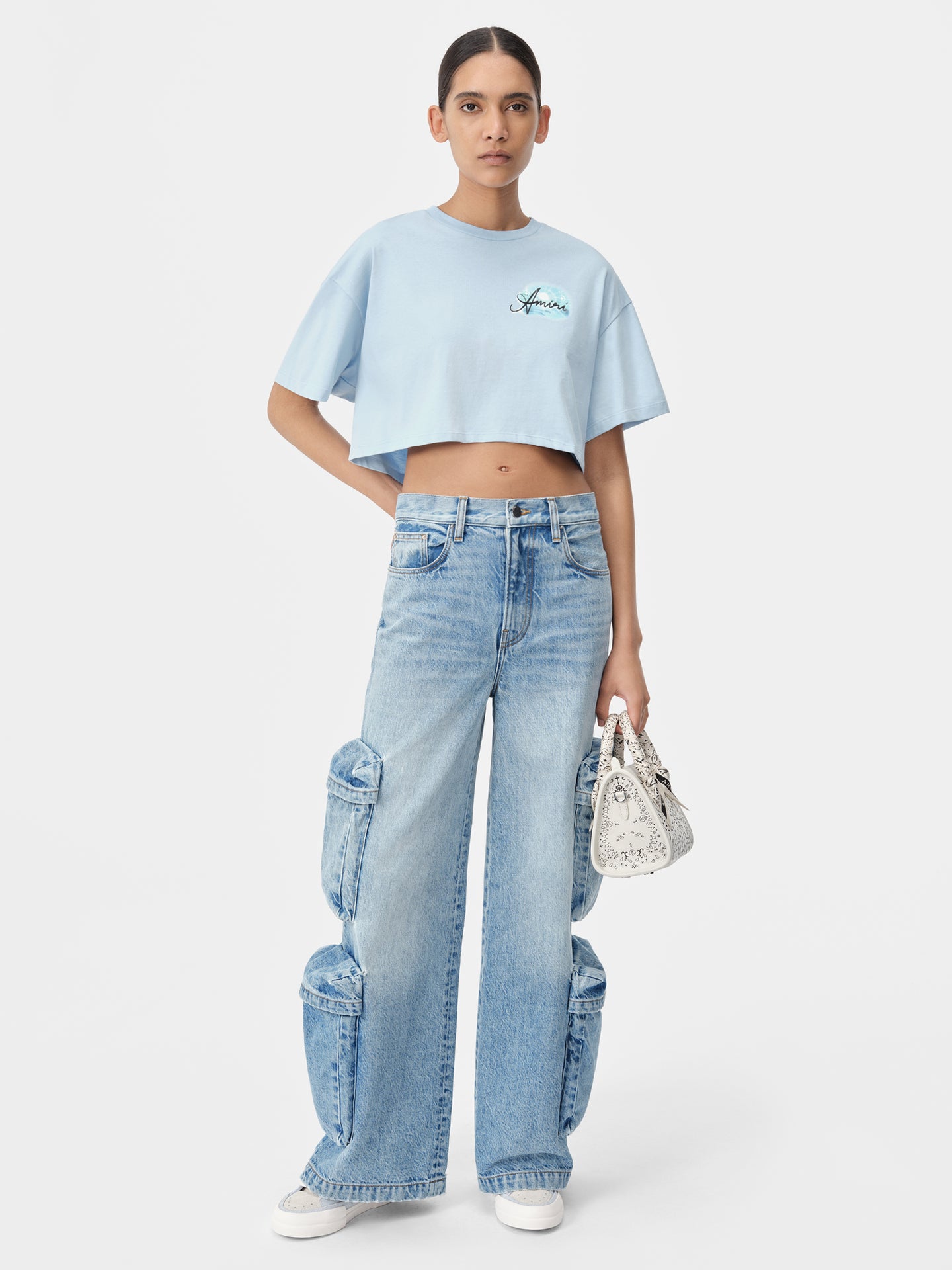 WOMEN - WOMEN'S AMIRI PARADISE AIRBRUSH TEE - Cerulean