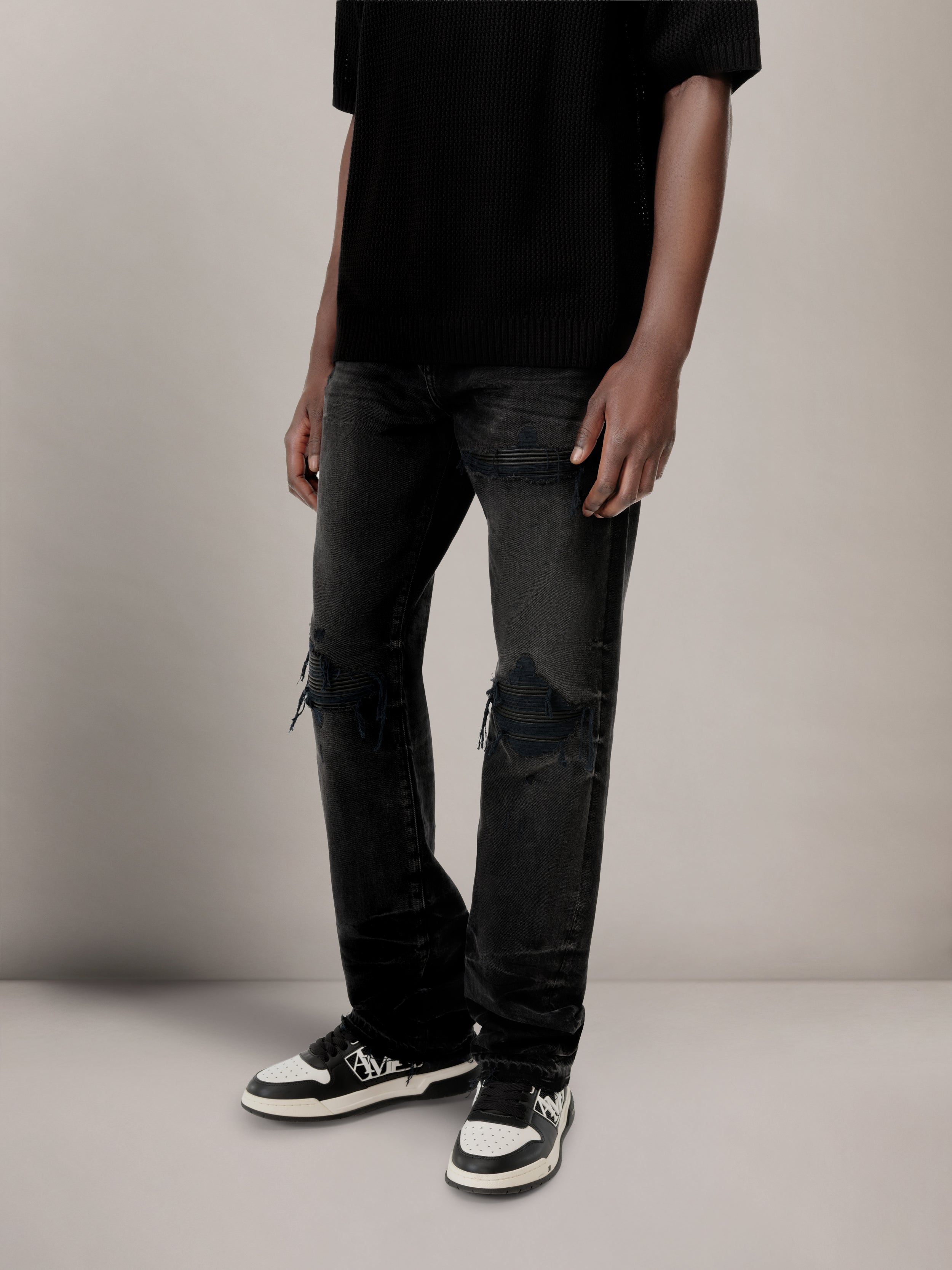 LEATHER STRAIGHT MX1 JEAN - Vintage Black – AMIRI