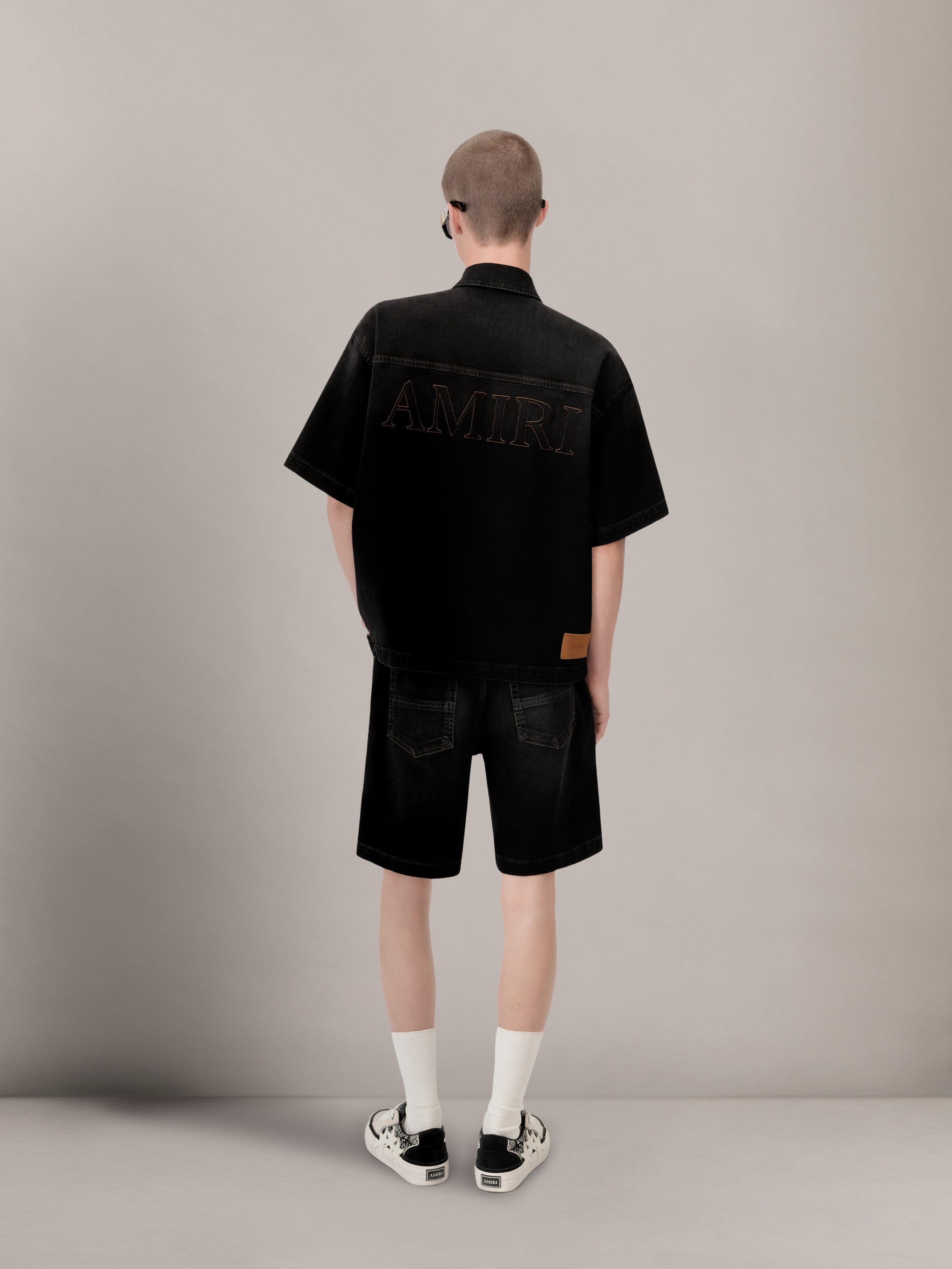 AMIRI 3D SHORT SLEEVE SNAP SHIRT - Vintage Black