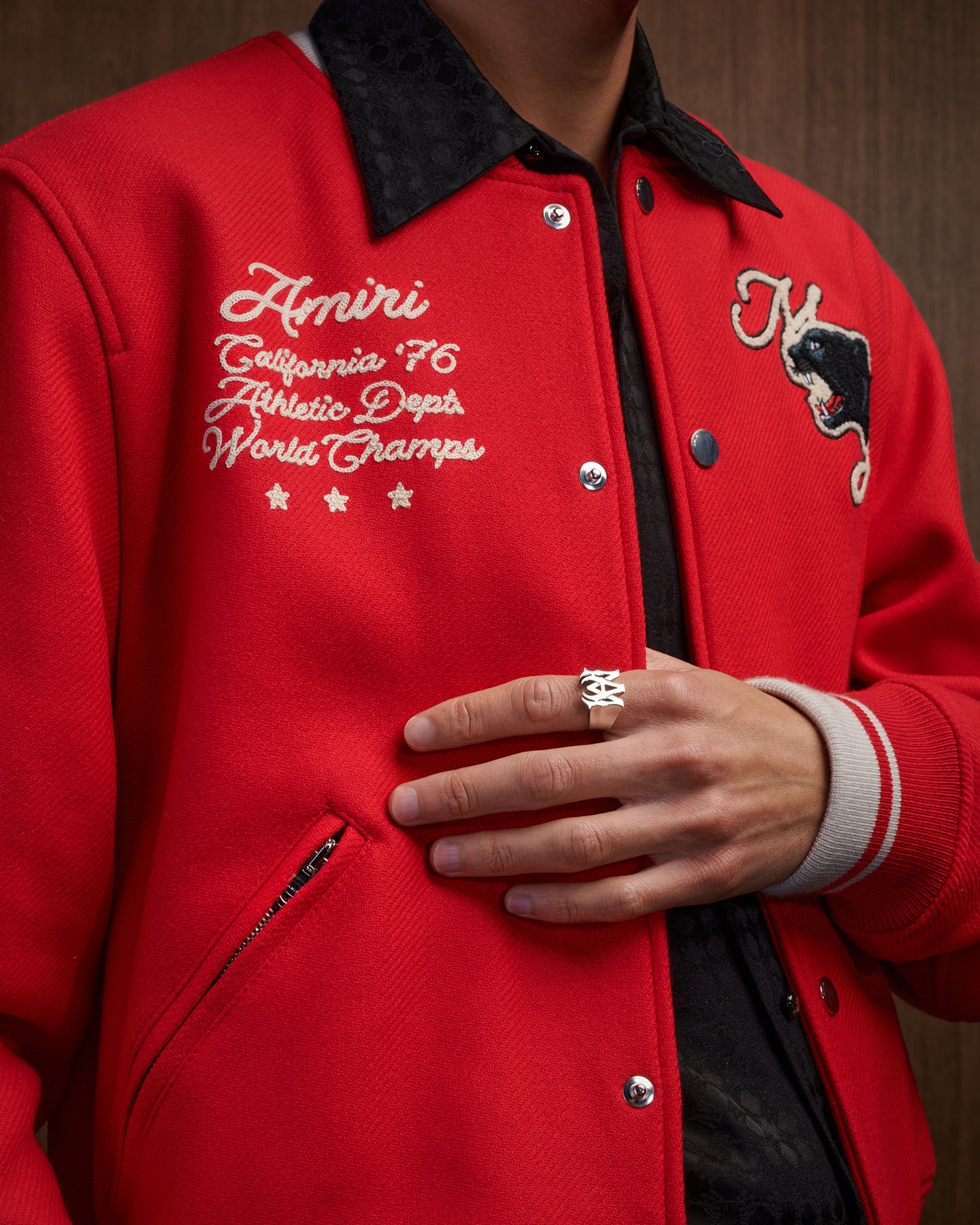 AMIRI PANTHER BOMBER - Varsity Red