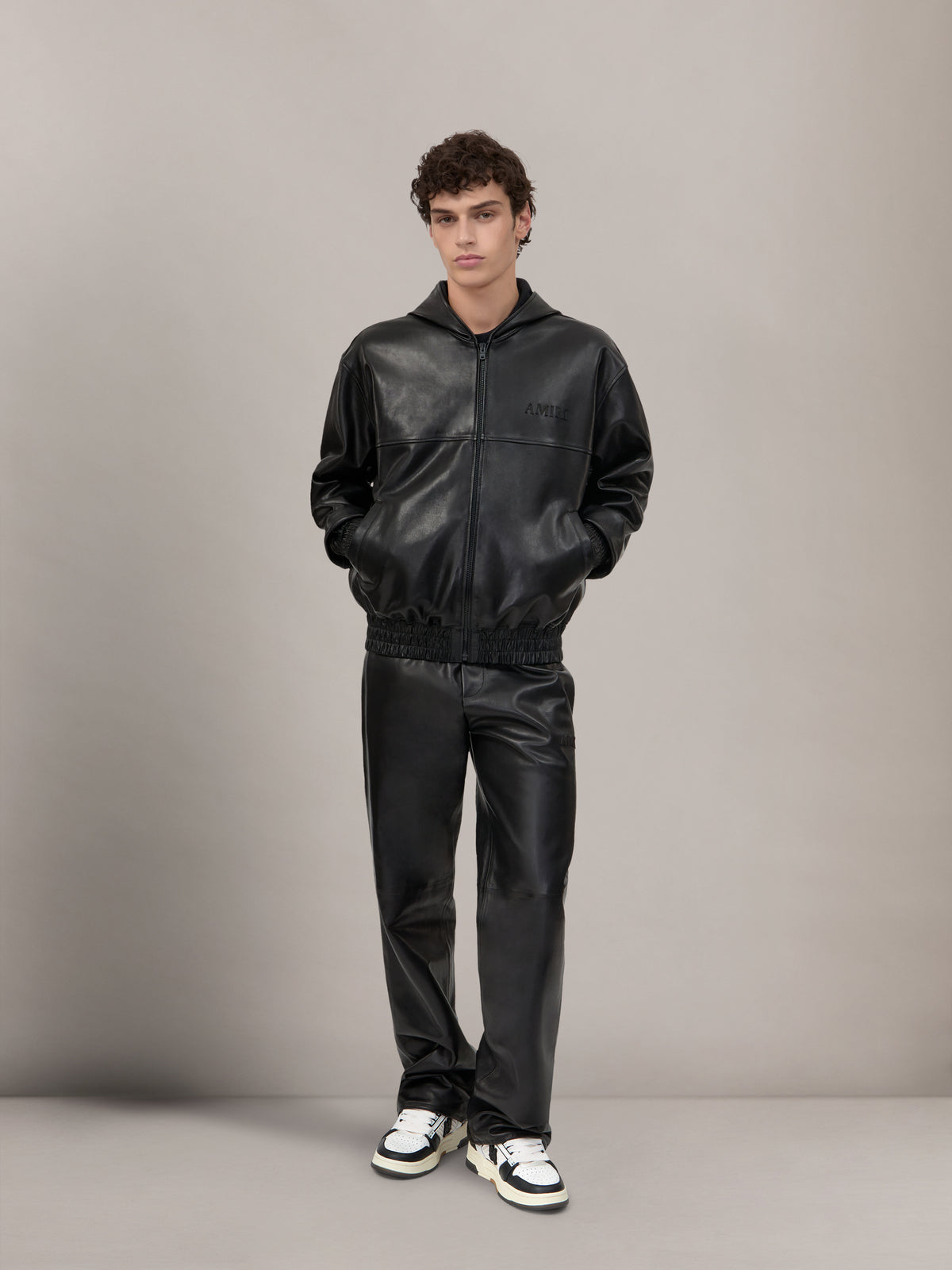 LEATHER TRACK PANT - Black - AMIRI