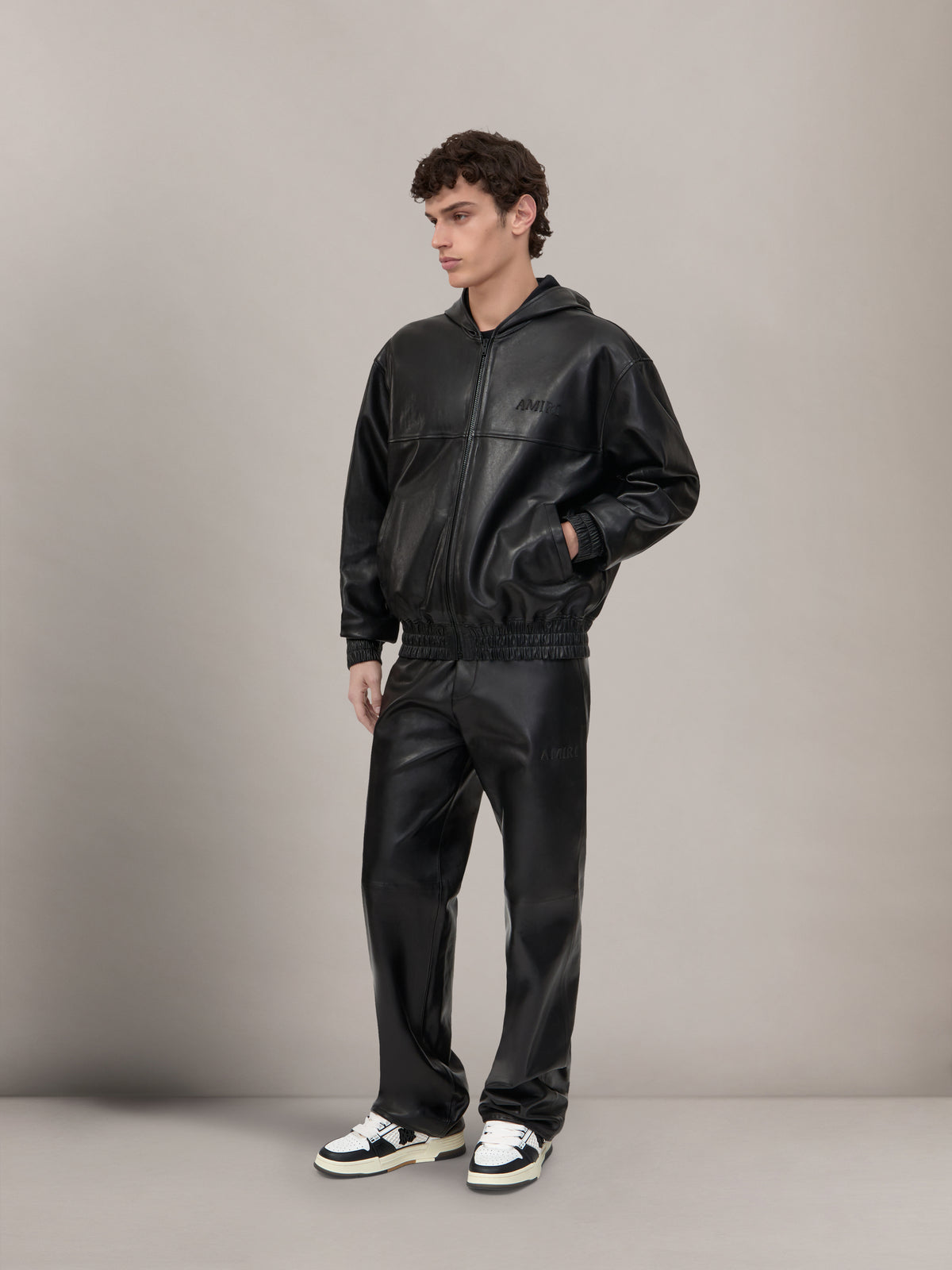 LEATHER TRACK PANT - Black - AMIRI