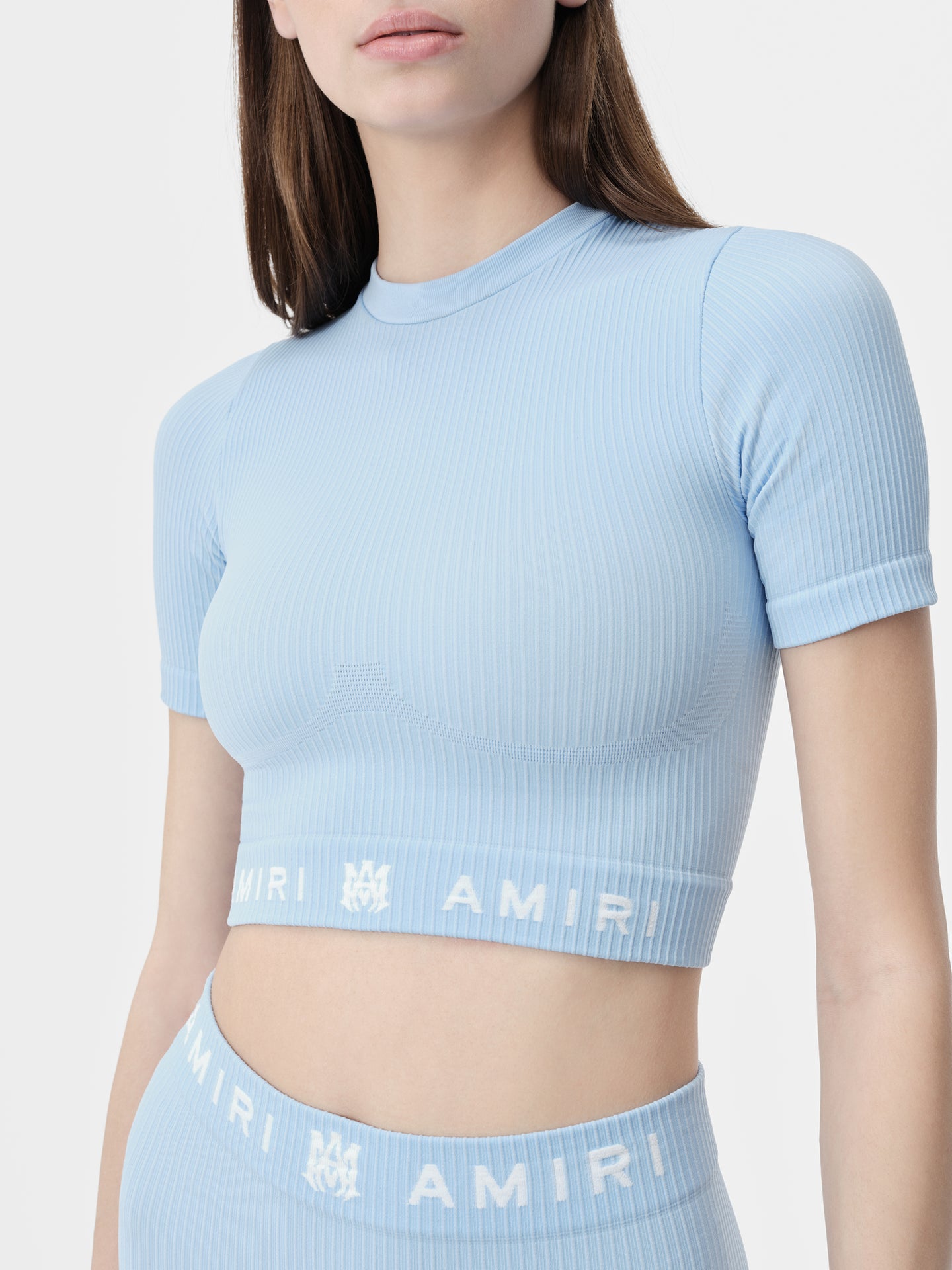 WOMEN - WOMEN'S MA RIBBED SEAMLESS S/S TOP - Cerulean
