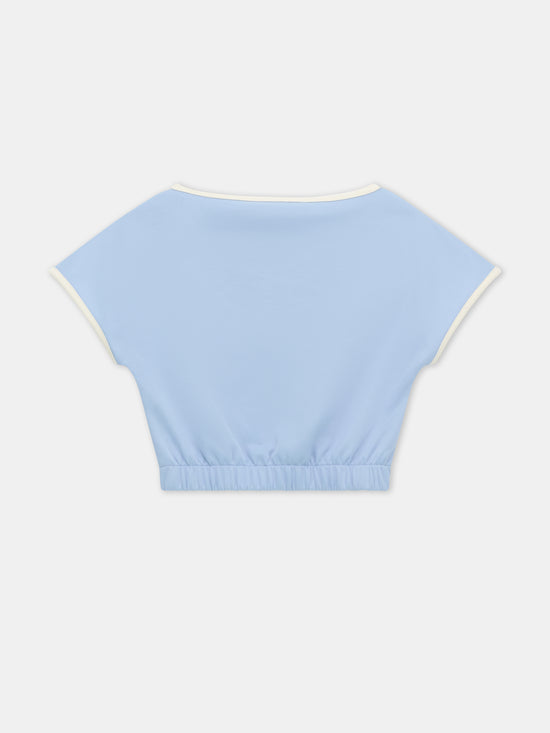 KIDS - KIDS' ROUND MA SHORT SLEEVE TOP - Skyline Blue - AMIRI