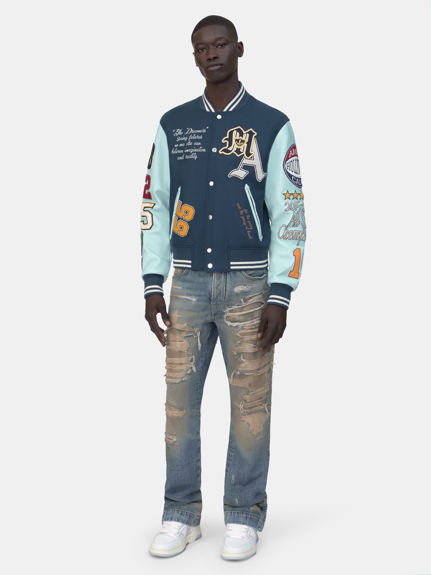 VARSITY PATCH JACKET - Blue - AMIRI