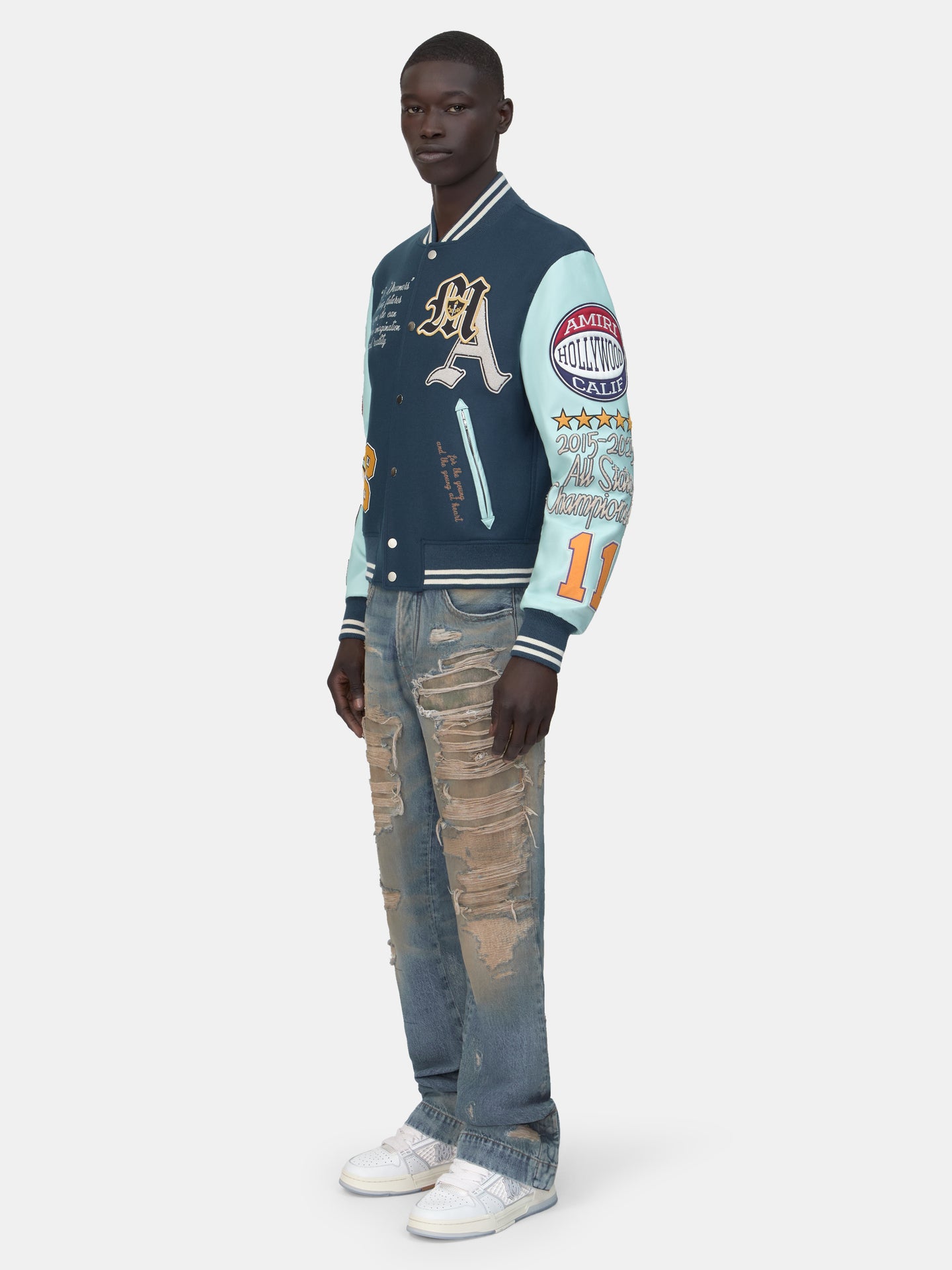 VARSITY PATCH JACKET - Blue - AMIRI