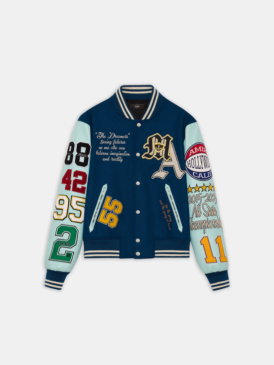 VARSITY PATCH JACKET - Blue - AMIRI