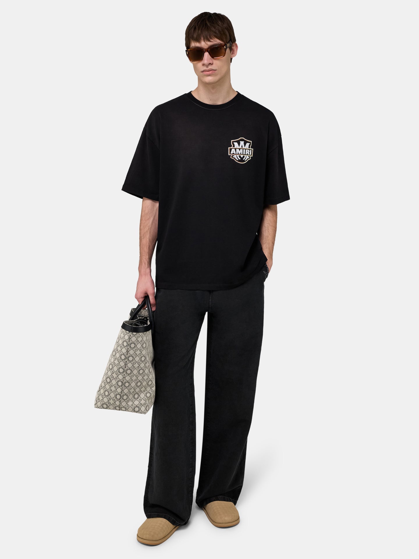 SCRIPT LINEN GD CASUAL PANT - Black - AMIRI