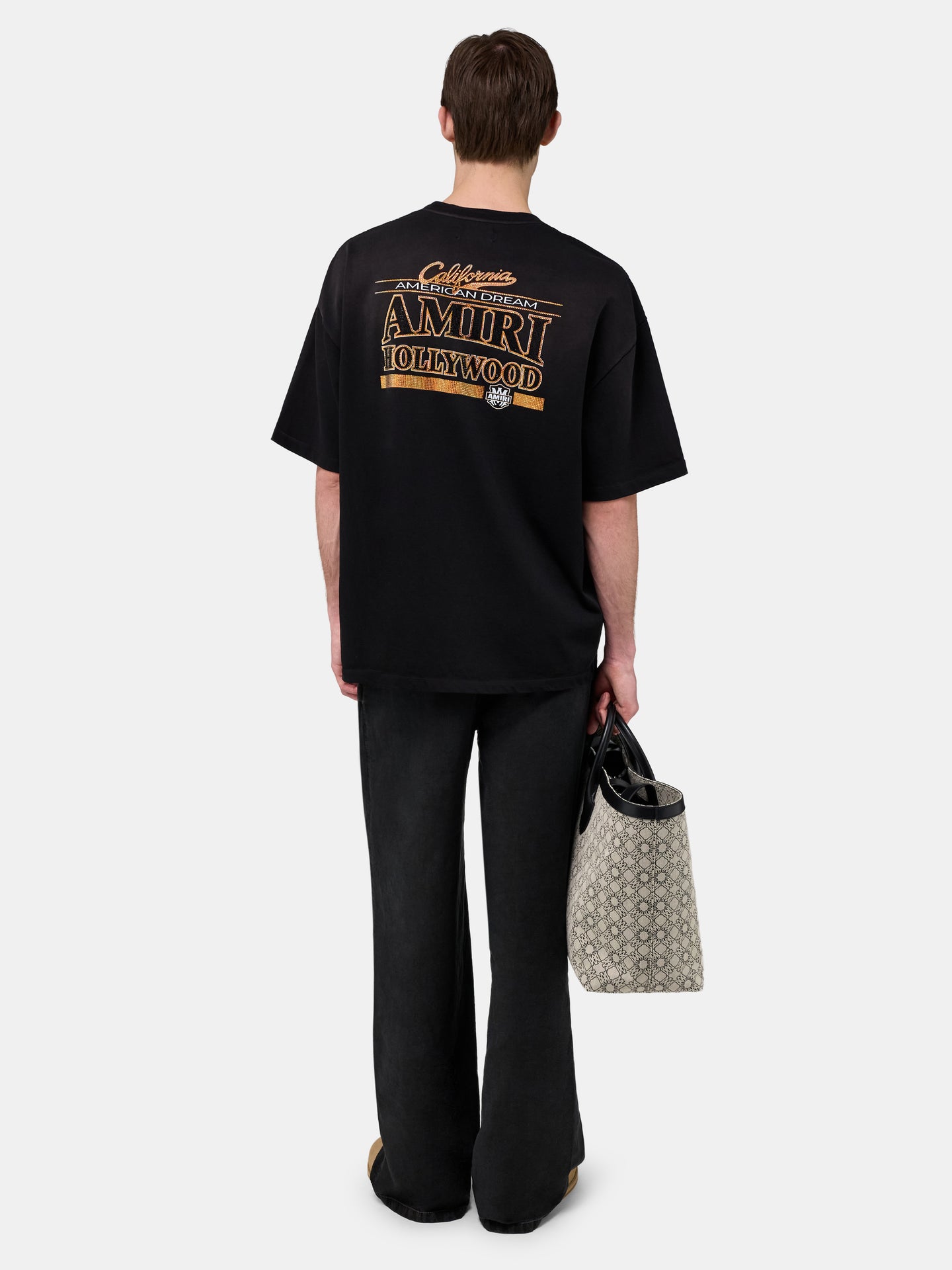 SCRIPT LINEN GD CASUAL PANT - Black - AMIRI