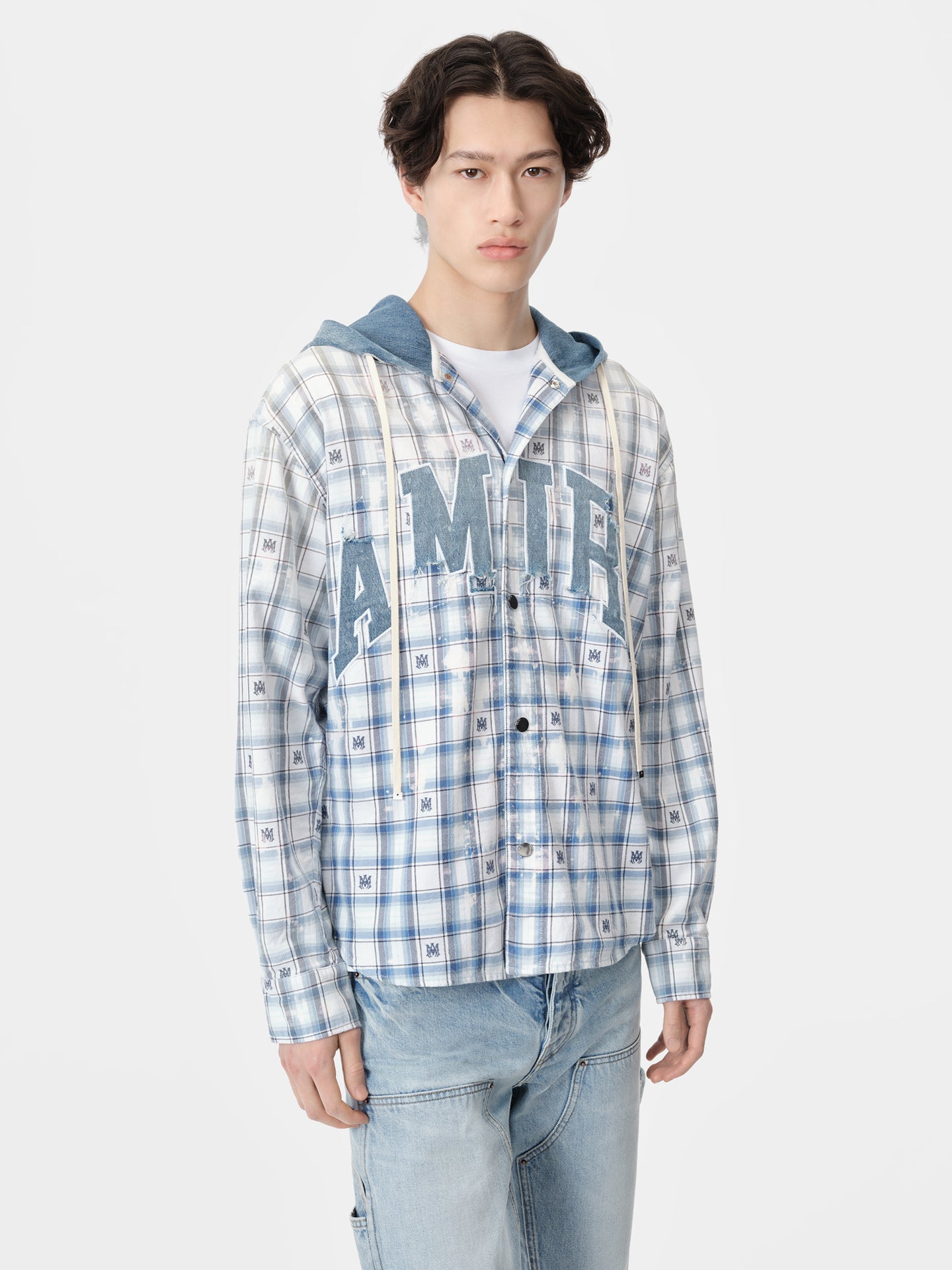 AMIRI HOODED OVERSHIRT - Cerulean