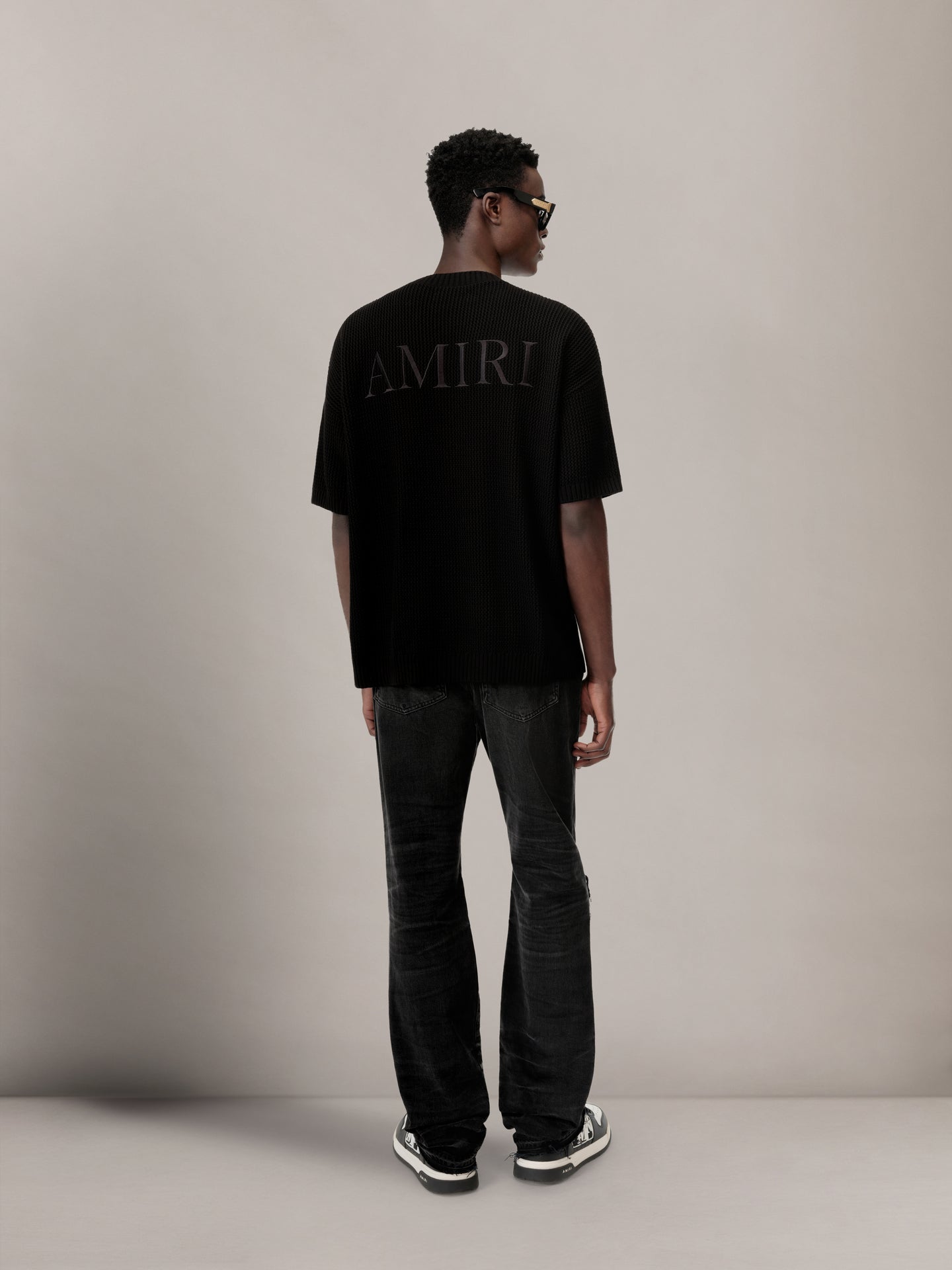 AMIRI CROCHET MESH TSHIRT - Black - AMIRI