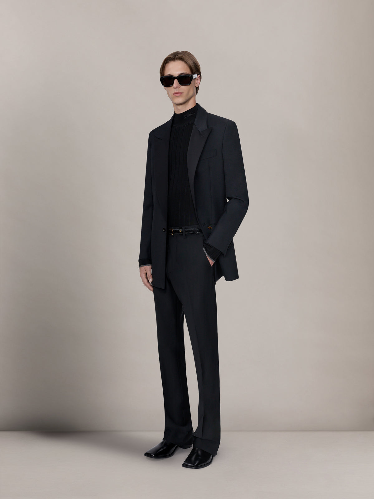 SINGLE-BREASTED TUXEDO JACKET - BLACK - AMIRI