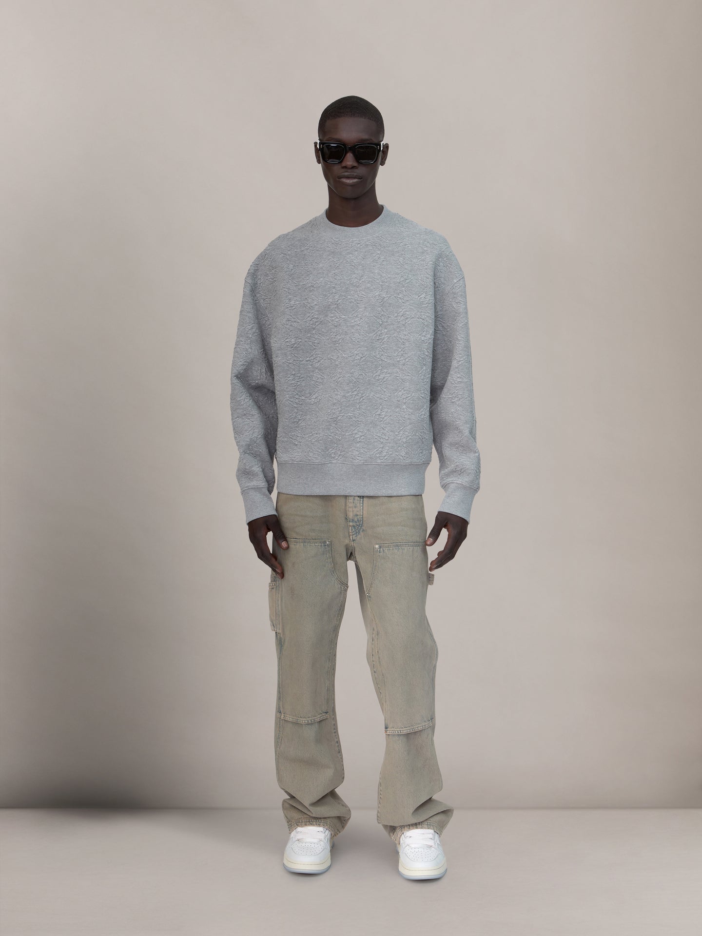 MA QUAD OVERSIZED CREW - STONE - AMIRI