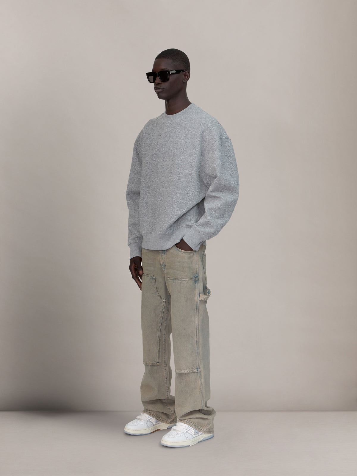 MA QUAD OVERSIZED CREW - STONE - AMIRI