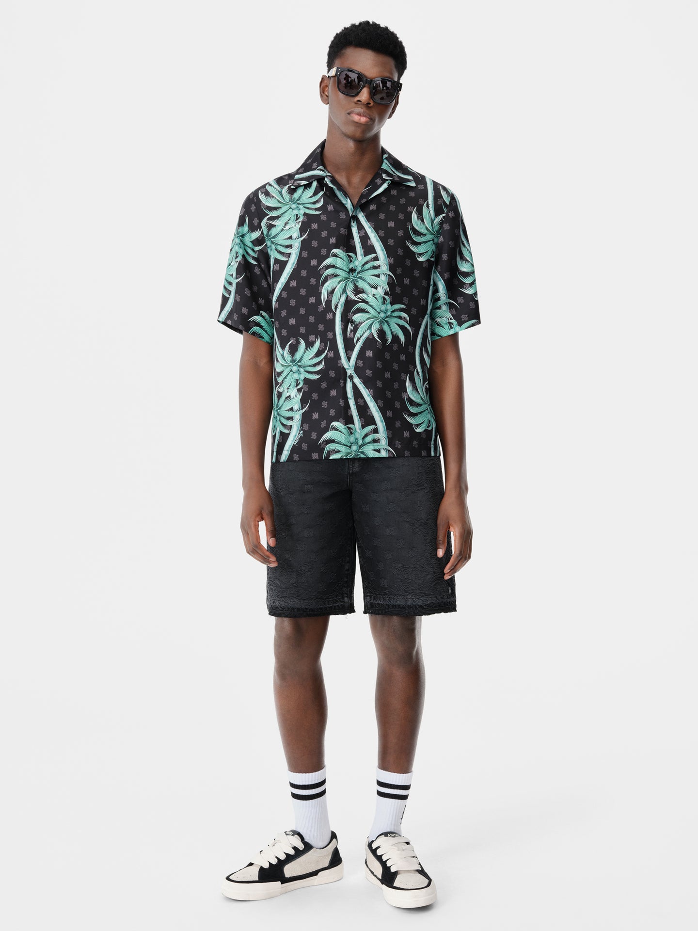 PALM BOWLING SHIRT - Black