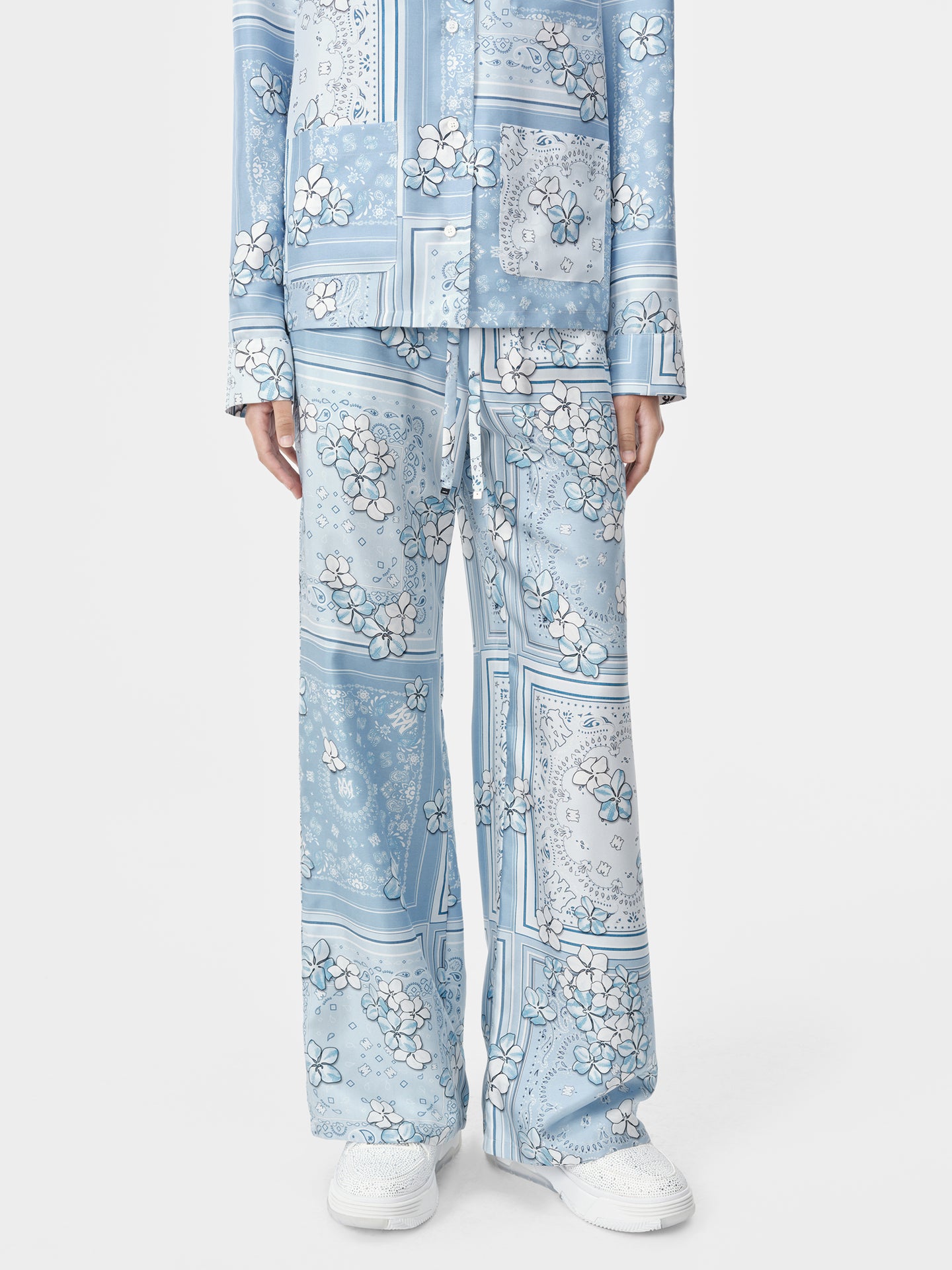 WOMEN - WOMEN'S BANDANA FLORAL PJ PANT - Cerulean