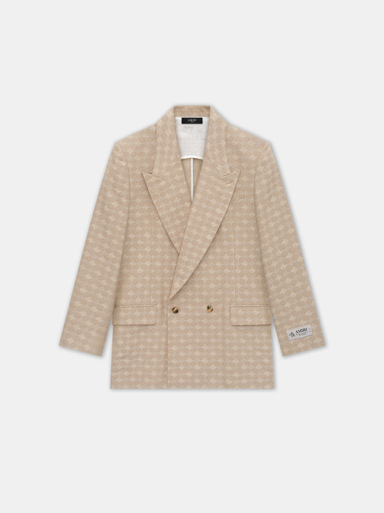 MA QUAD JACQUARD DOUBLE-BREASTED BLAZER - Camel