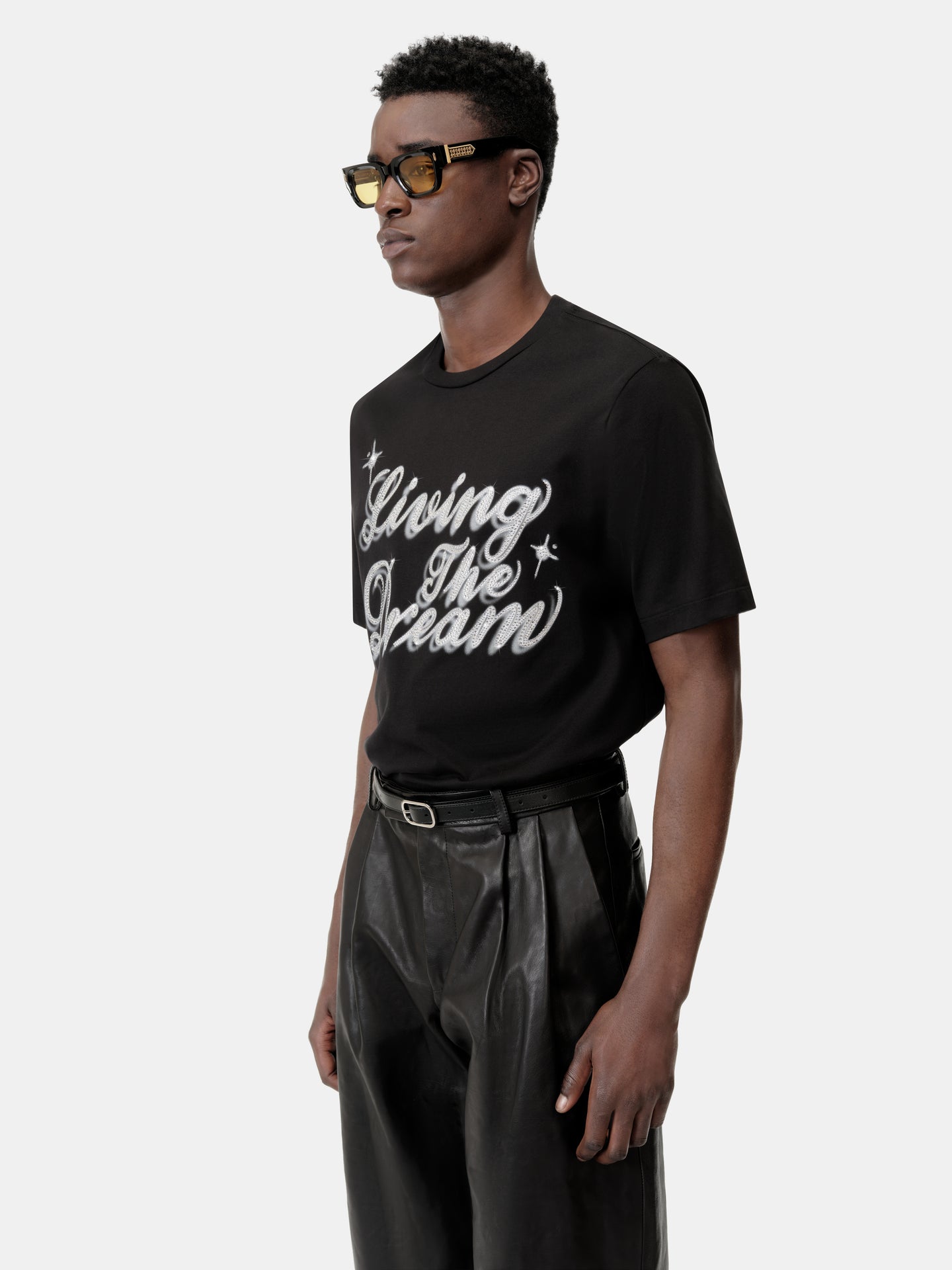 CRYSTAL LIVING THE DREAM TEE - Black - AMIRI