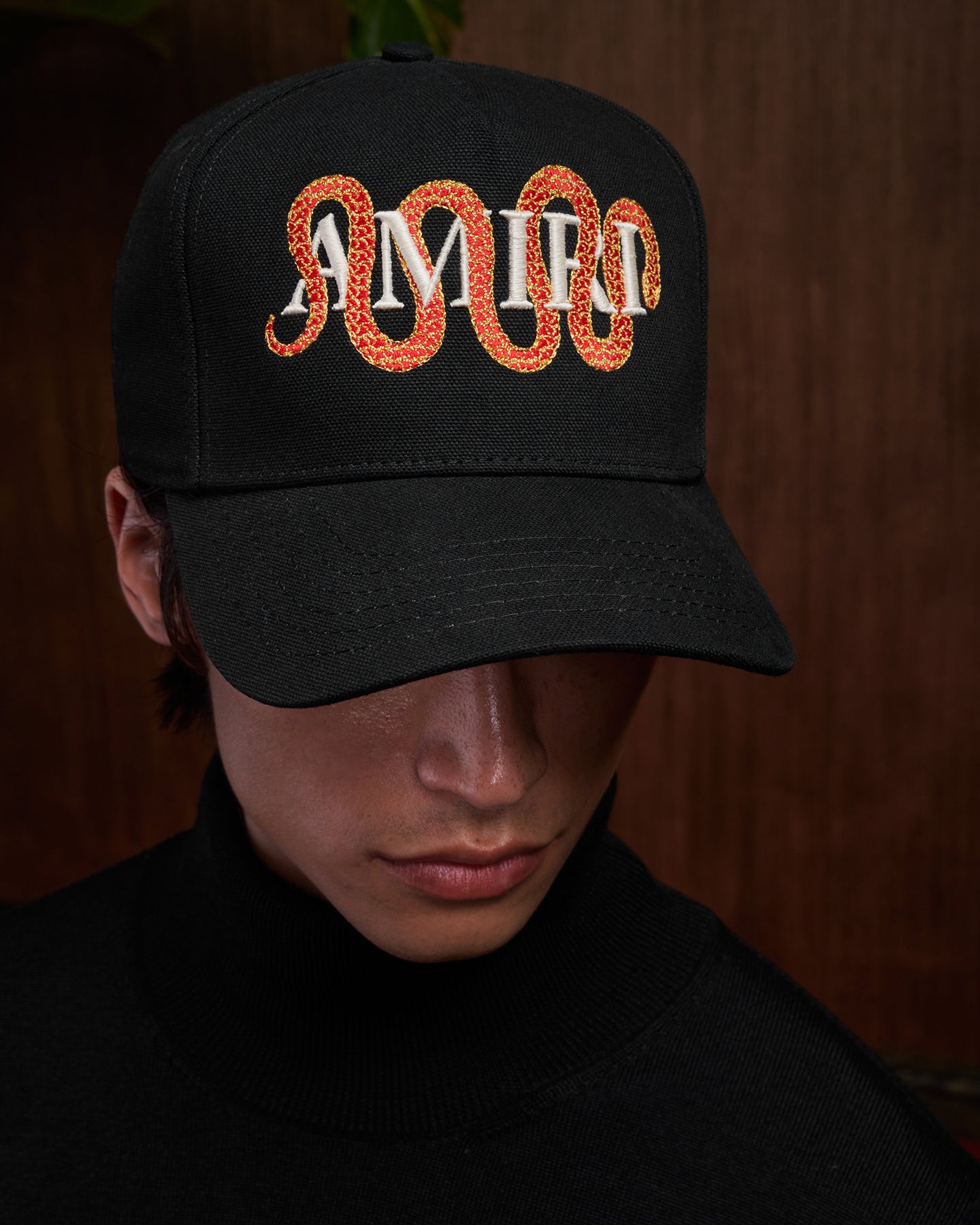 AMIRI SNAKE CANVAS HAT - Black