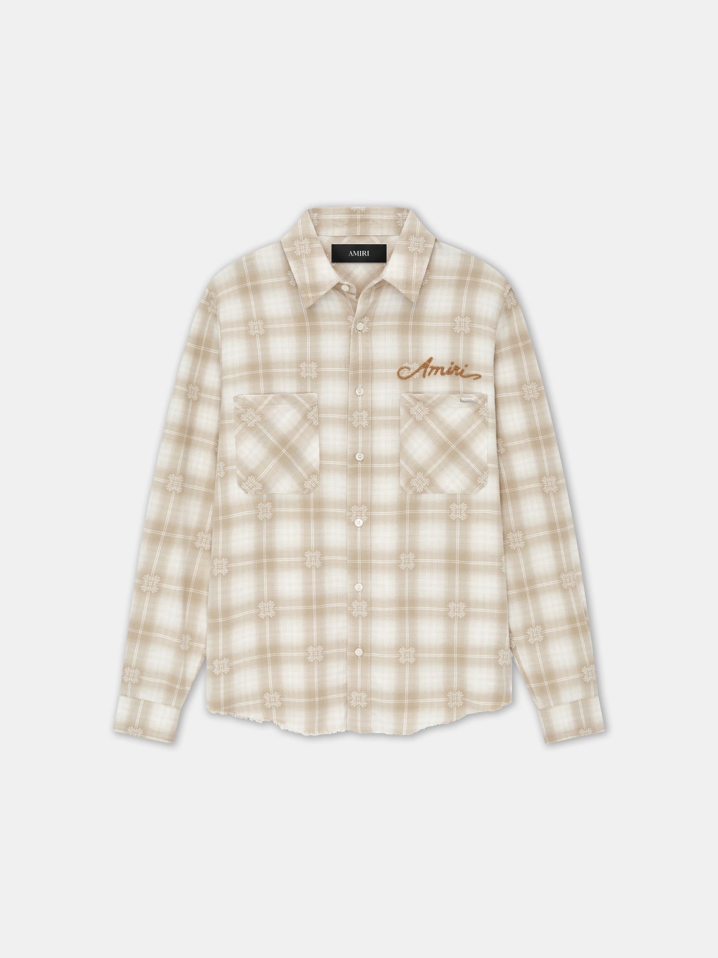 BLEACH BANDANA PATCH FLANNEL - Light Camel - AMIRI