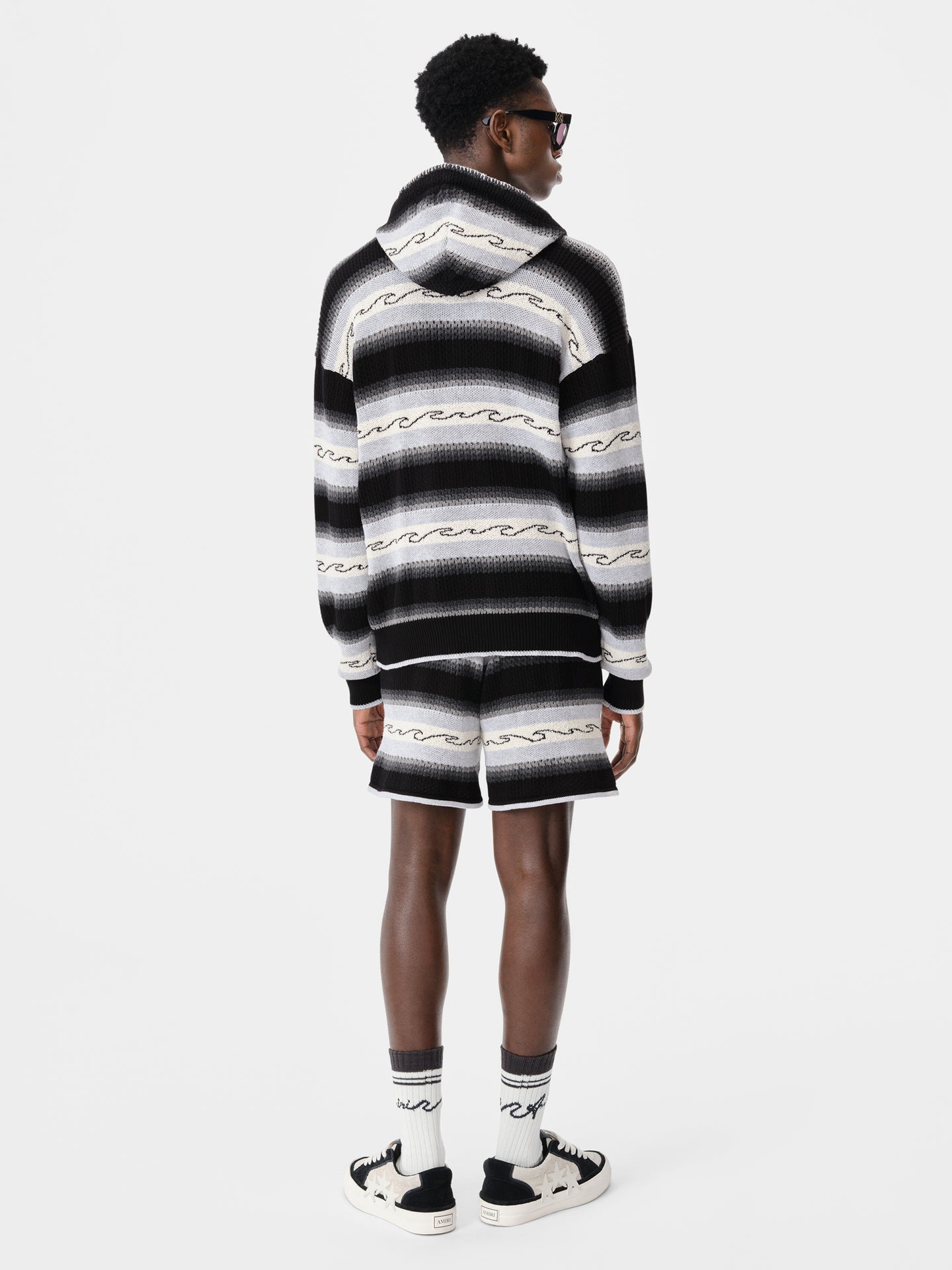 AMIRI WAVE BAJA STRIPE SHORT - Black