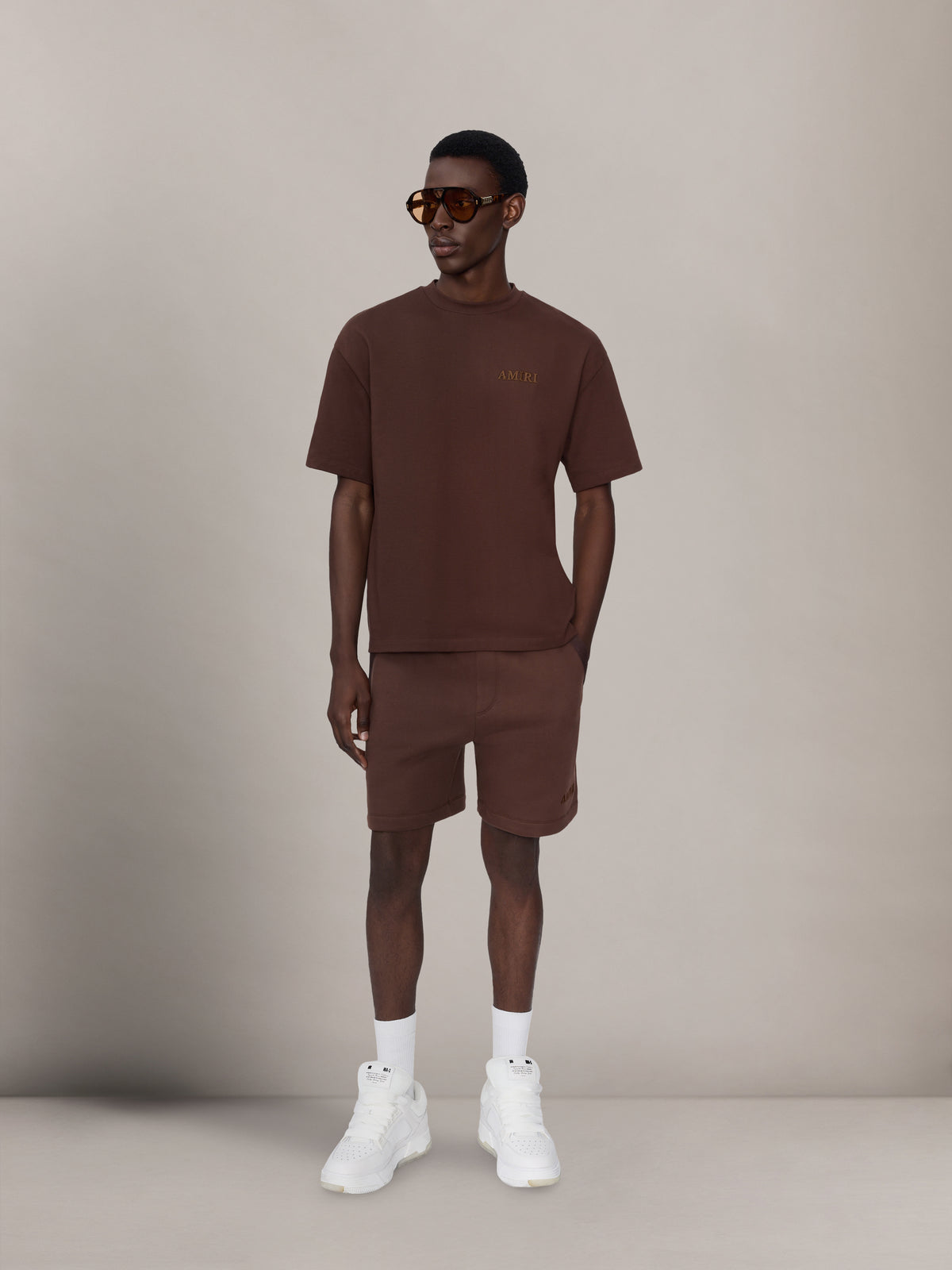 AMIRI EMBROIDERED SHORT - WALNUT BROWN - AMIRI