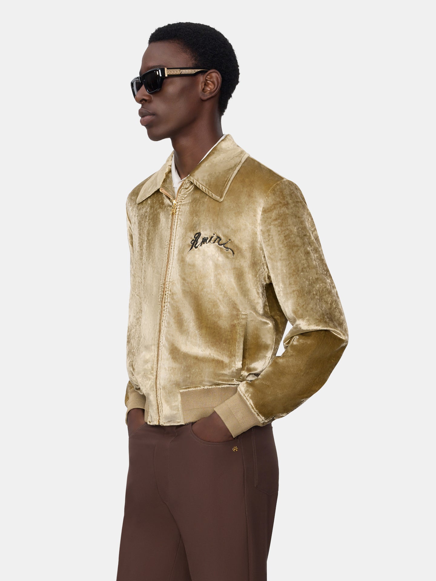 AMIRI DRAGON VELVET BOMBER - GOLD - AMIRI