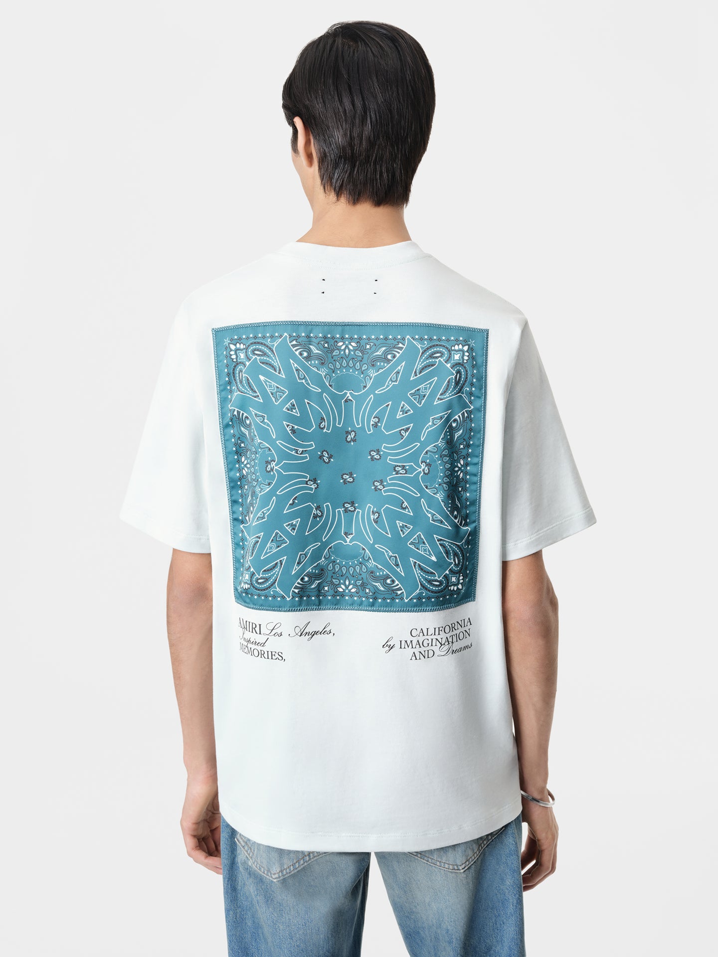 MA BANDANA SILK APPLIQUE TEE - Ice