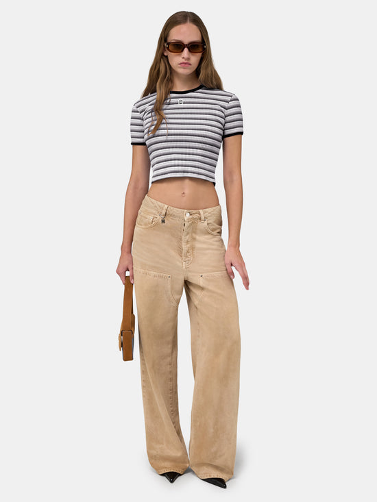 WOMEN - WOMEN'S MA STRIPED TEE - White